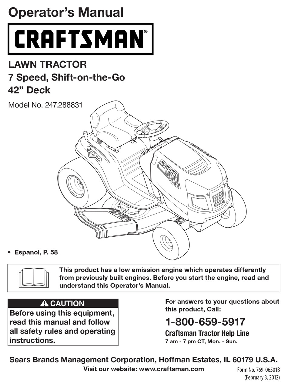 CRAFTSMAN LT1500 OPERATOR S MANUAL Pdf Download ManualsLib