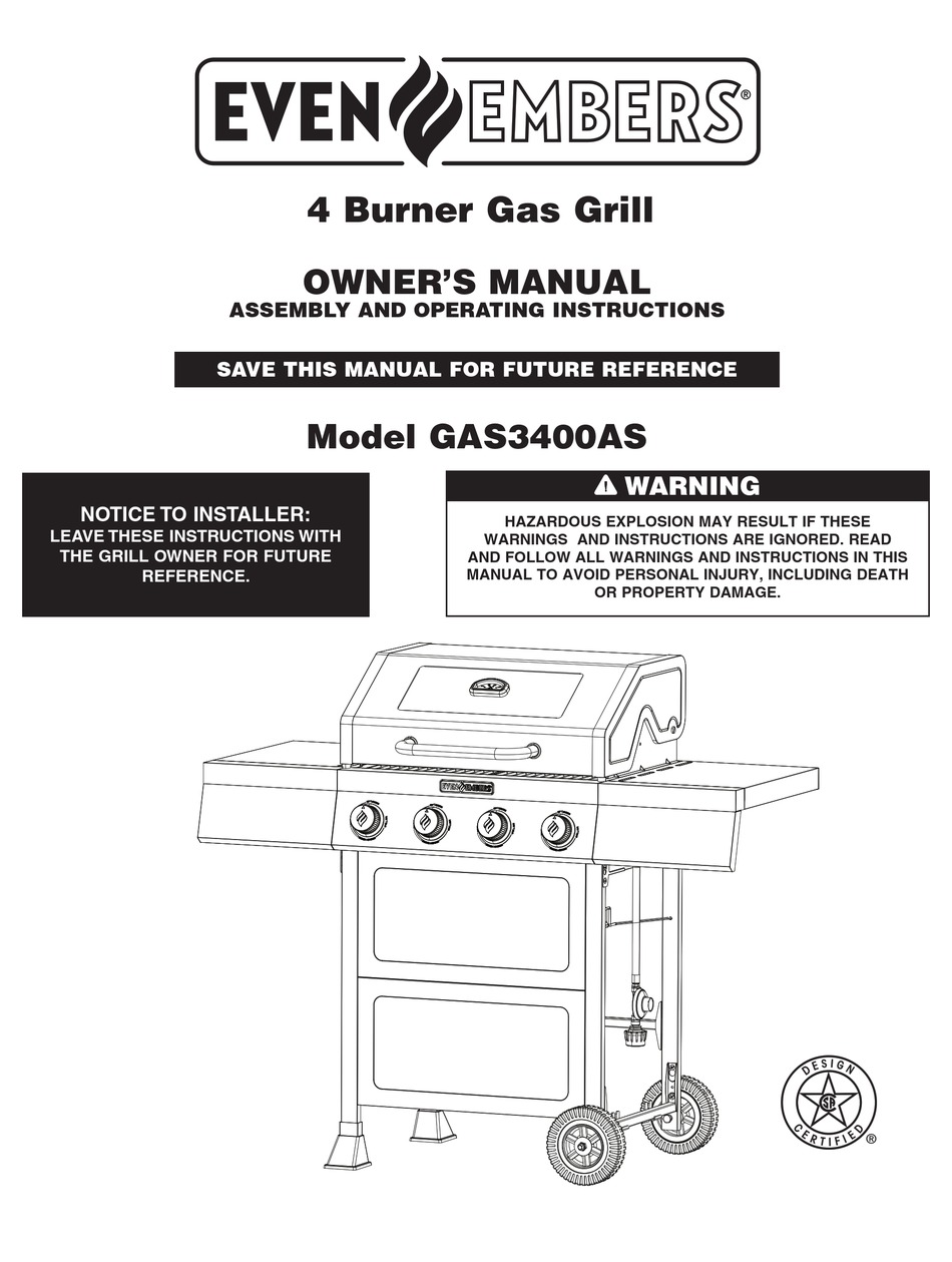 Even Embers Gas3400as Owner's Manual Pdf Download 