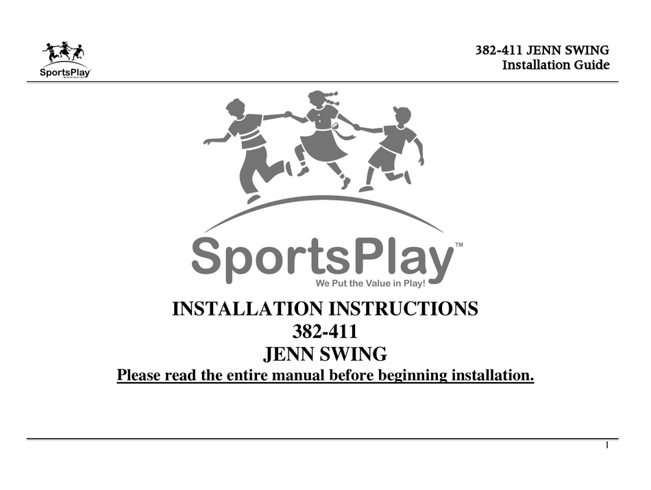 SPORTSPLAY 382411 INSTALLATION INSTRUCTIONS MANUAL Pdf Download ManualsLib