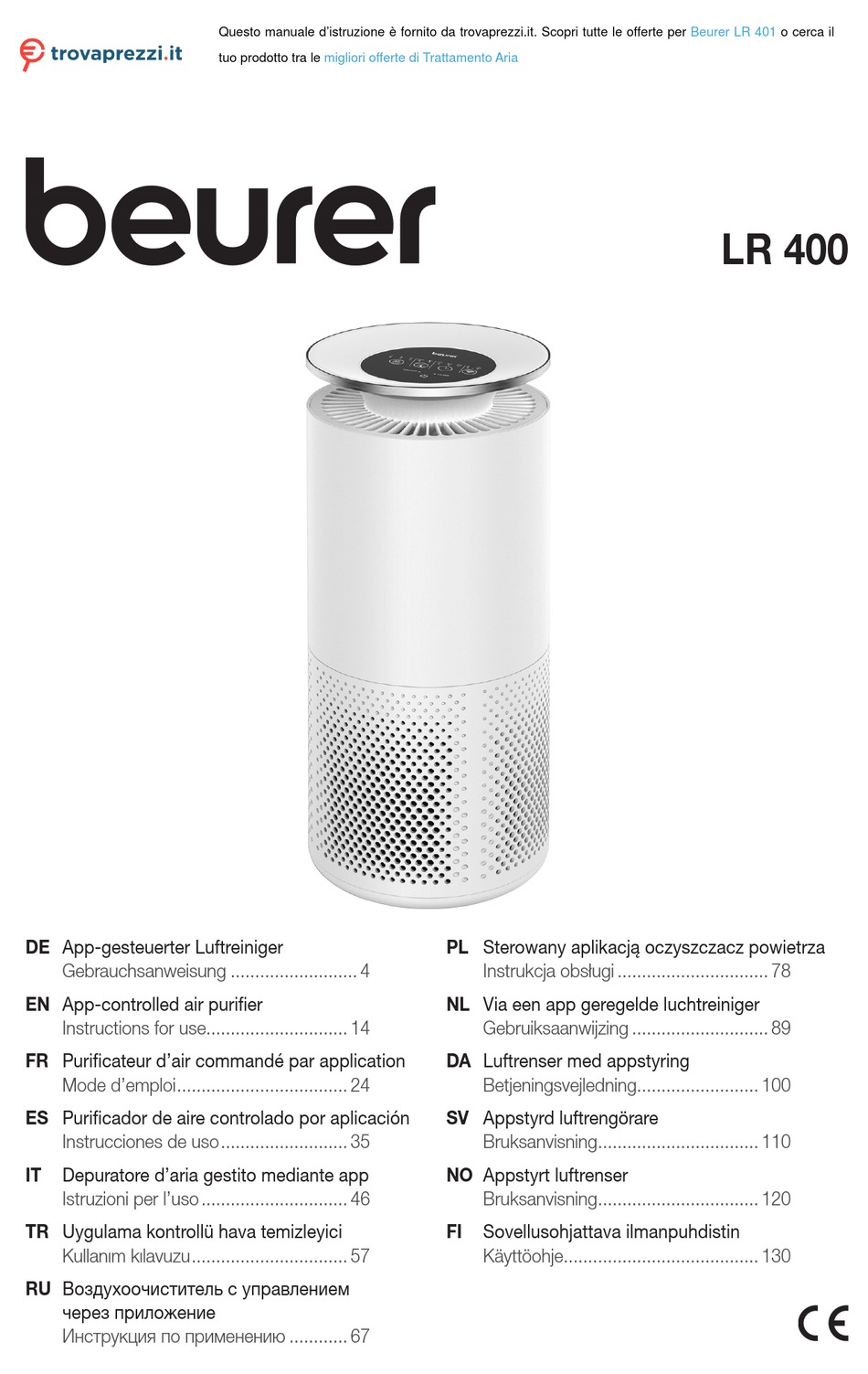 BEURER LR 401 INSTRUCTIONS FOR USE MANUAL Pdf Download ManualsLib
