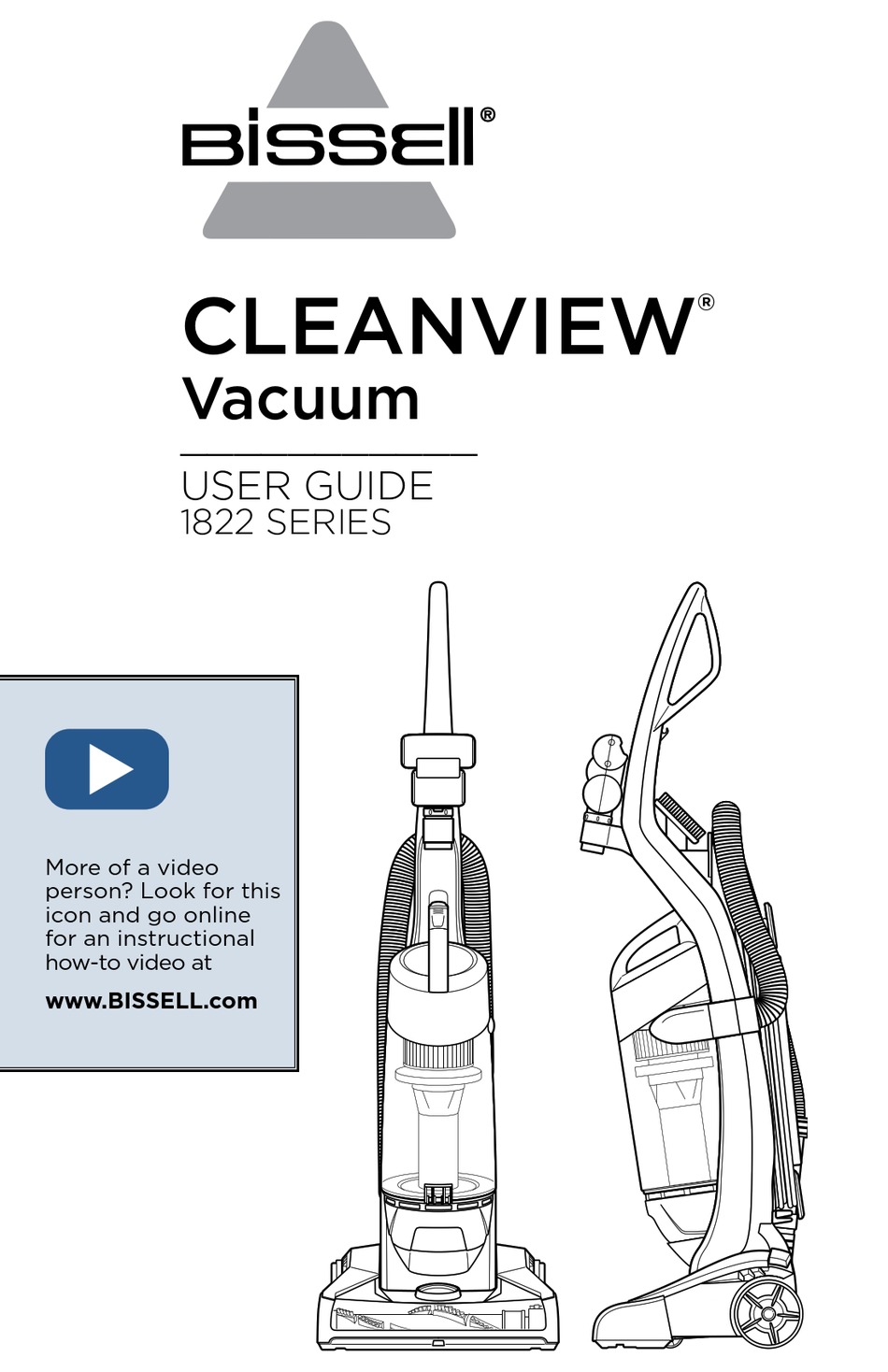 BISSELL CLEANVIEW 1822 SERIES USER MANUAL Pdf Download ManualsLib
