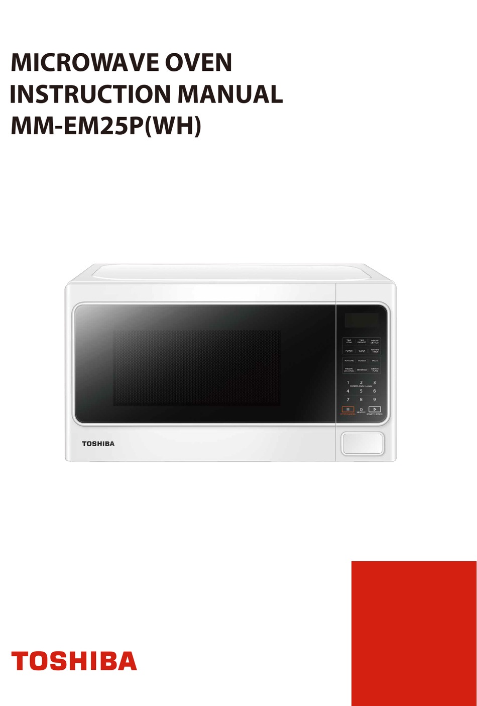 Toshiba MM-EM20P(WH) Microwave Oven 20 Liter