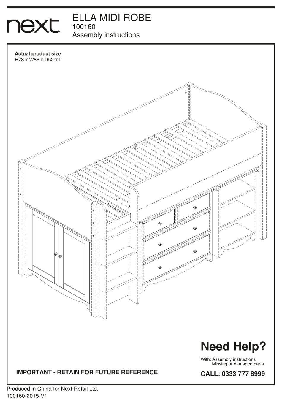 NEXT ELLA 100160 ASSEMBLY INSTRUCTIONS MANUAL Pdf Download | ManualsLib