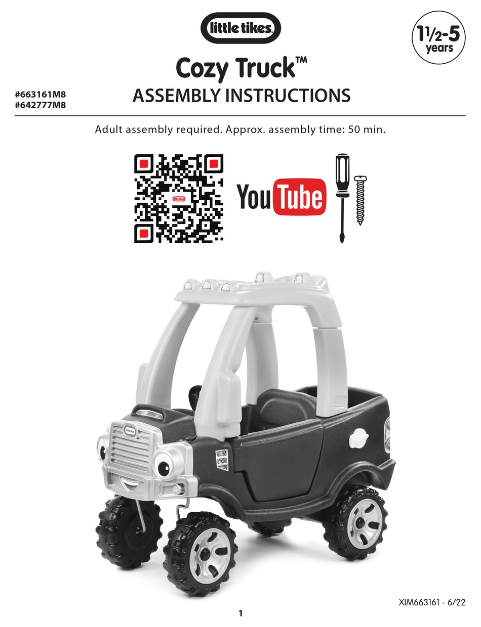 LITTLE TIKES COZY TRUCK 663161M8 ASSEMBLY INSTRUCTIONS MANUAL Pdf