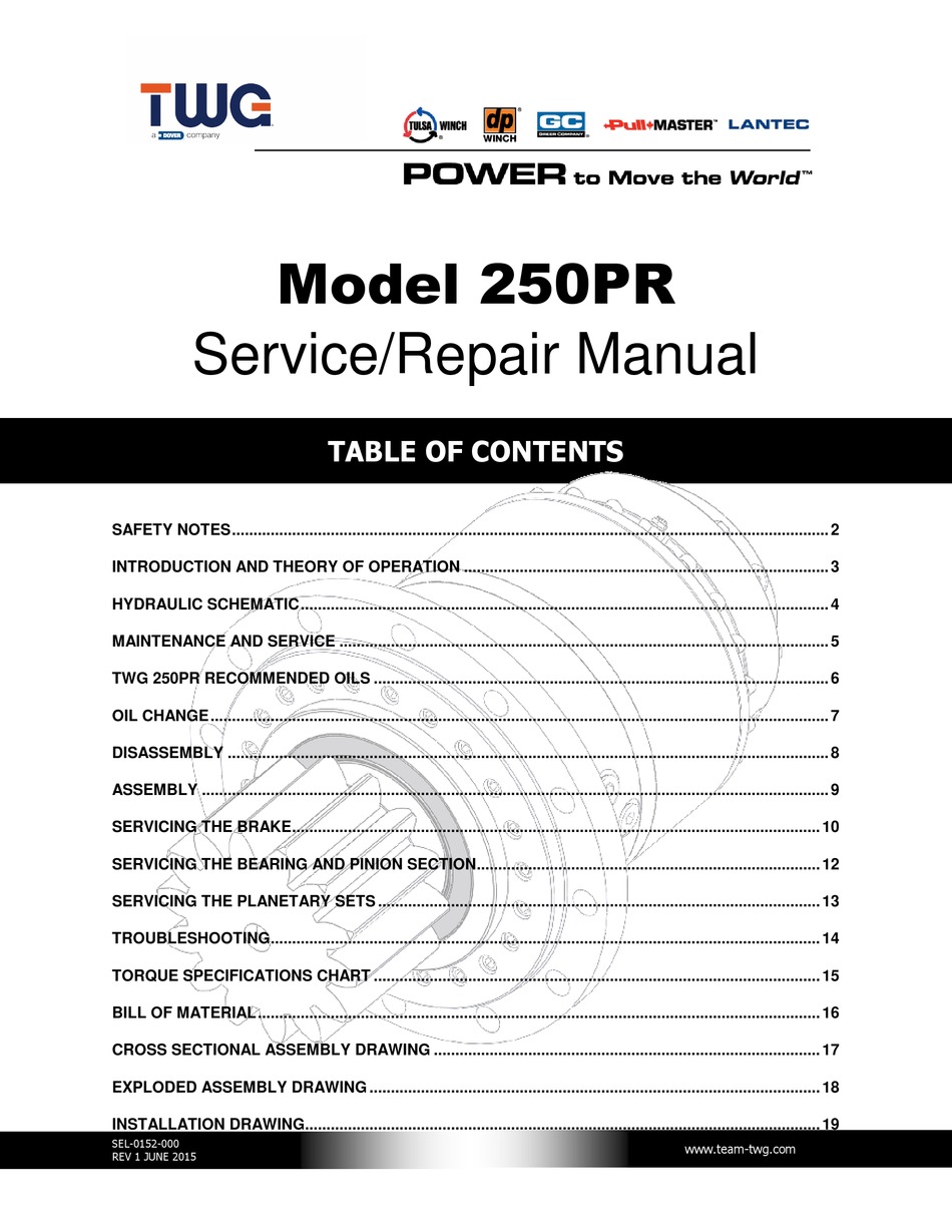 DOVER TWG 250PR SERVICE & REPAIR MANUAL Pdf Download ManualsLib