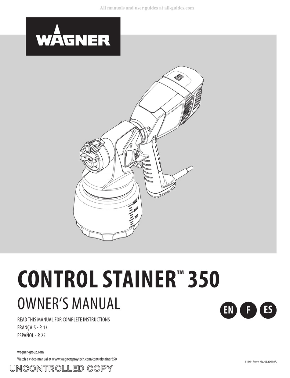 WAGNER CONTROL STAINER 350 OWNER