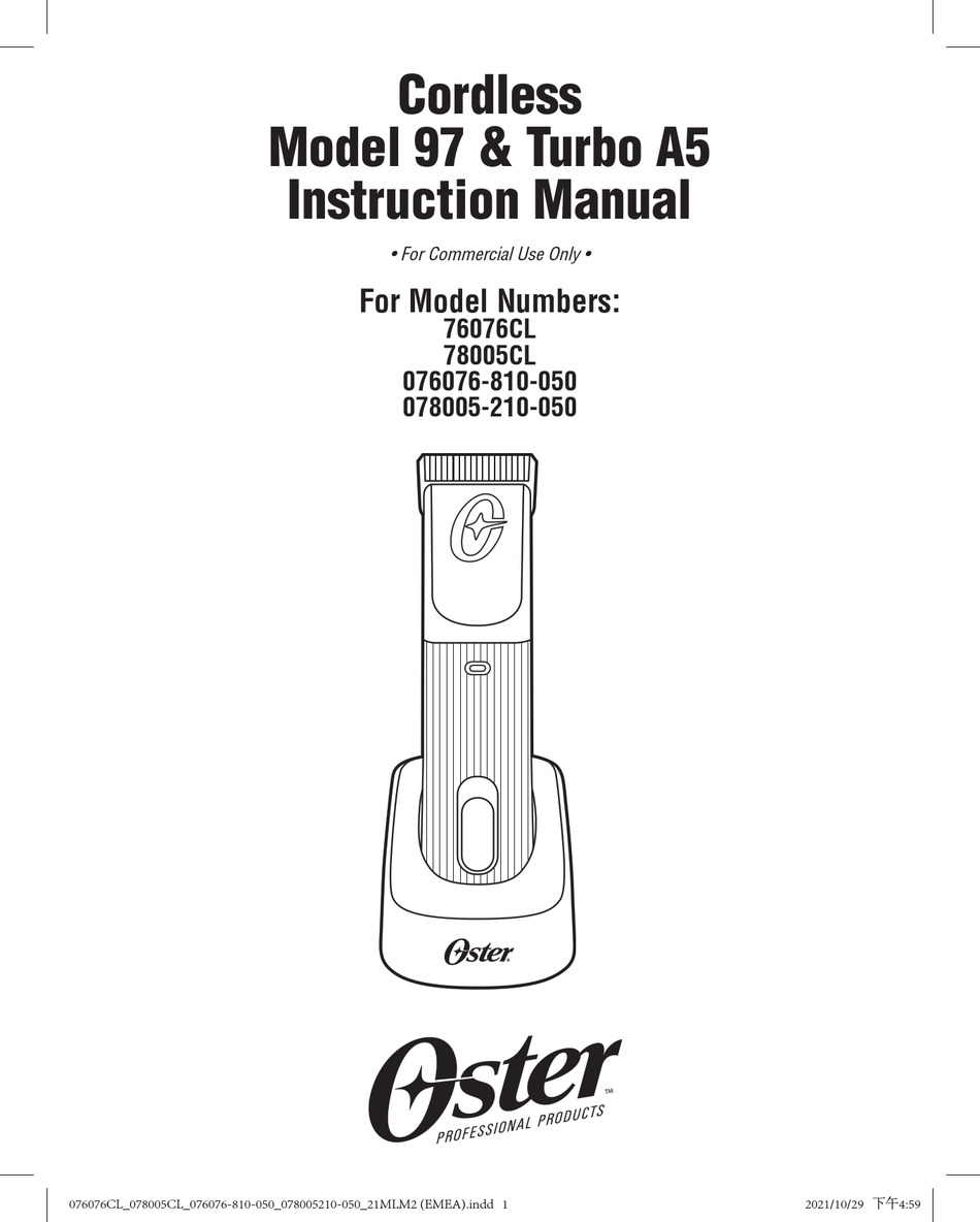 OSTER 97 INSTRUCTION MANUAL Pdf Download | ManualsLib