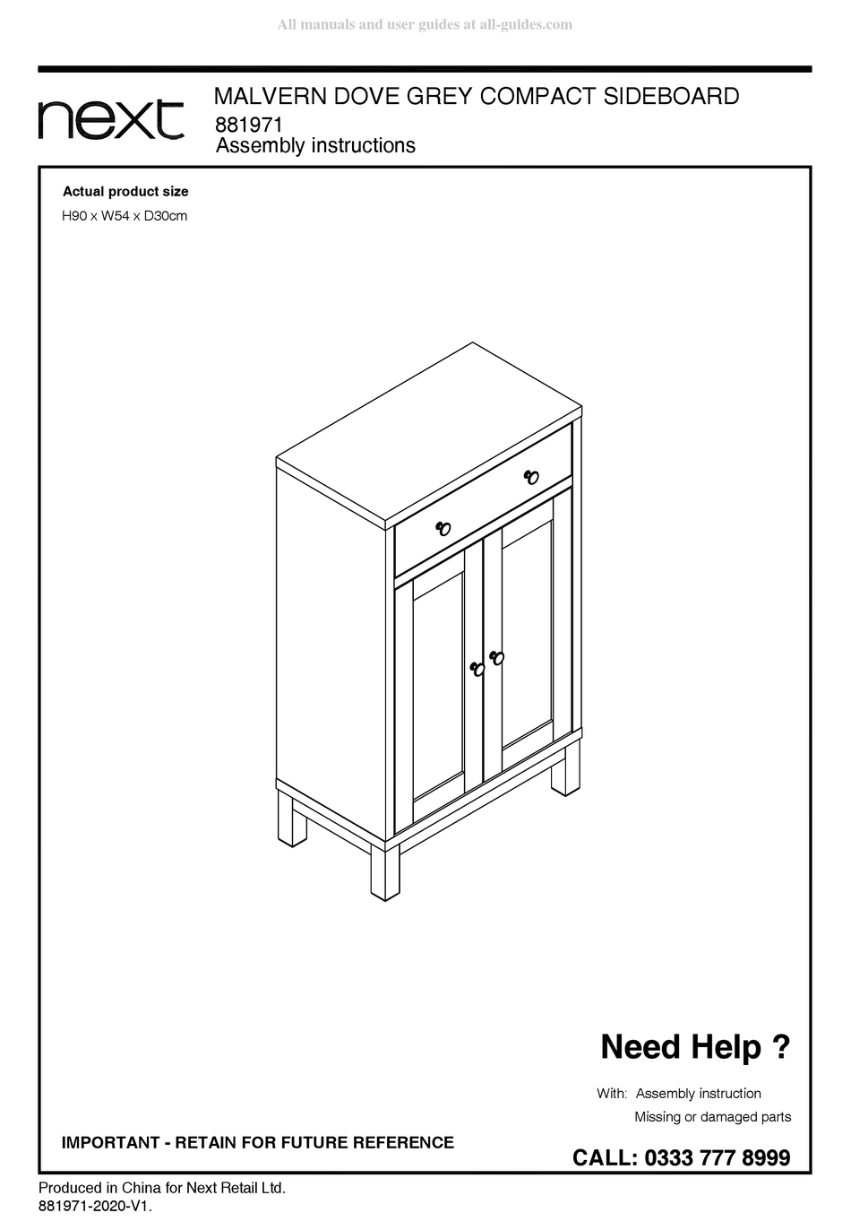 NEXT MALVERN 881971 ASSEMBLY INSTRUCTIONS MANUAL Pdf Download ManualsLib