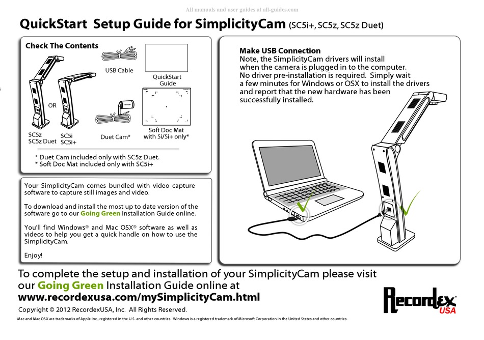 RECORDEX SIMPLICITYCAM QUICK START SETUP MANUAL Pdf Download ManualsLib