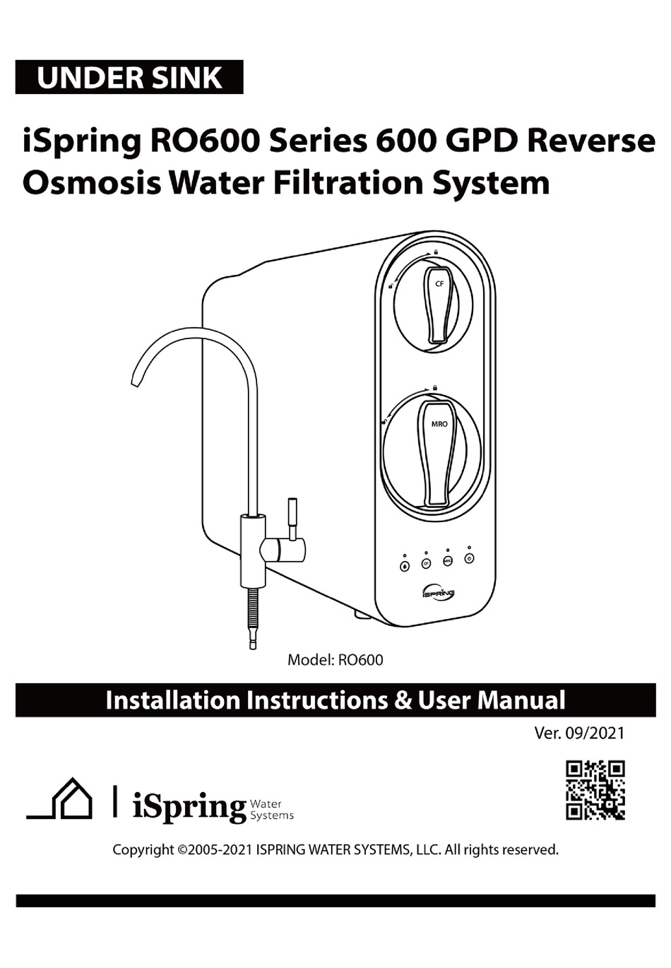 ISPRING RO600 SERIES INSTALLATION INSTRUCTIONS & USER MANUAL Pdf ...