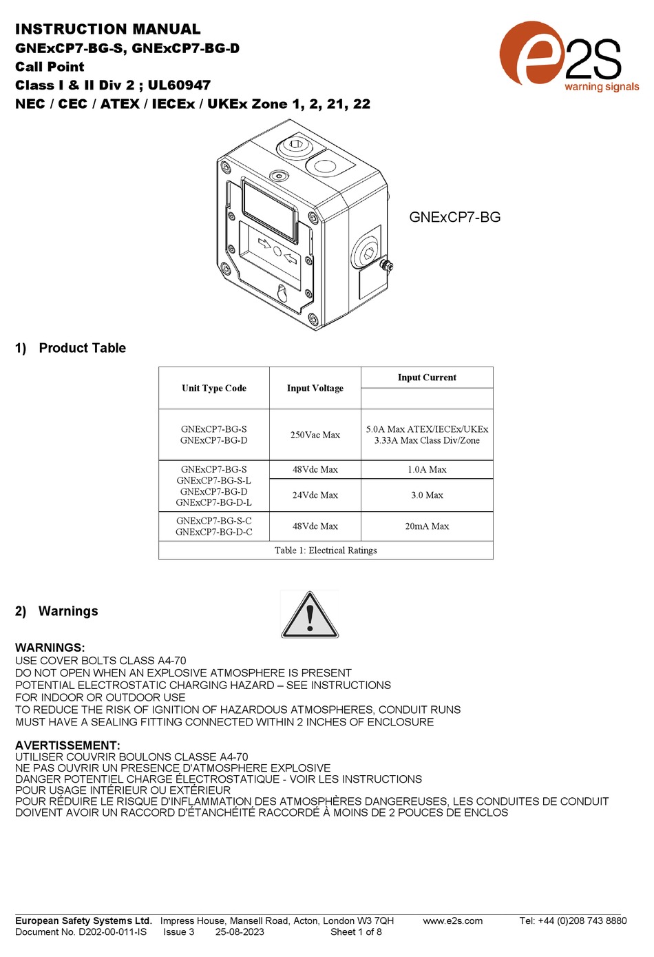 E2S GNEXCP7-BG-S INSTRUCTION MANUAL Pdf Download | ManualsLib