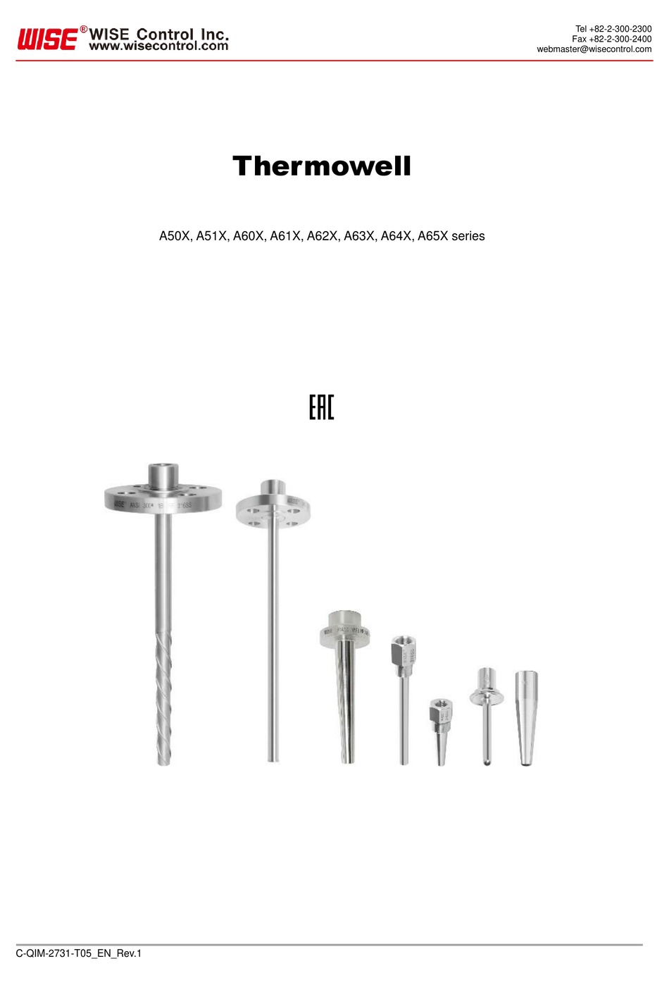 WISE CONTROLS THERMOWELL A50 SERIES INSTRUCTION MANUAL Pdf Download