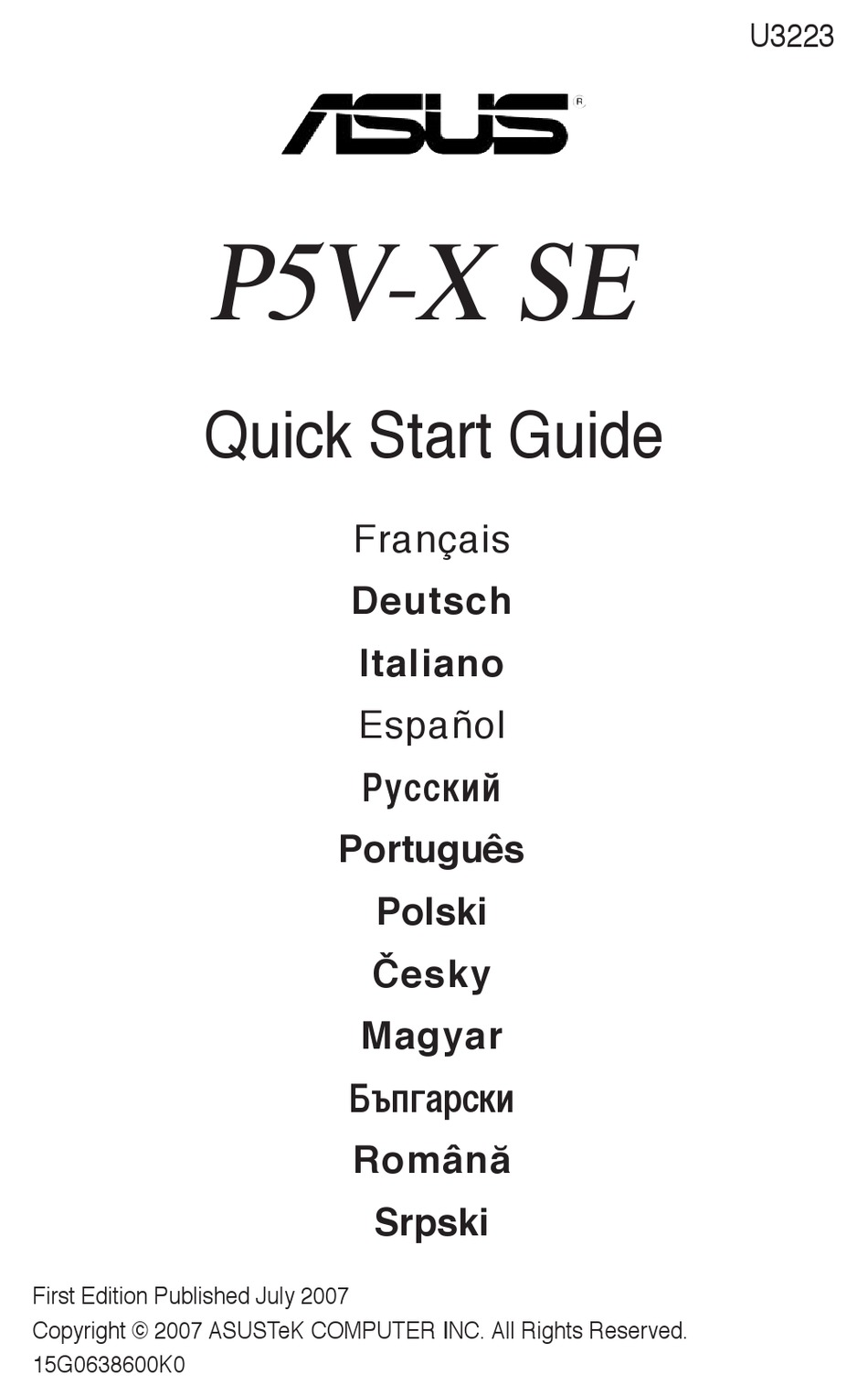 ASUS P5V-X SE QUICK START MANUAL Pdf Download | ManualsLib