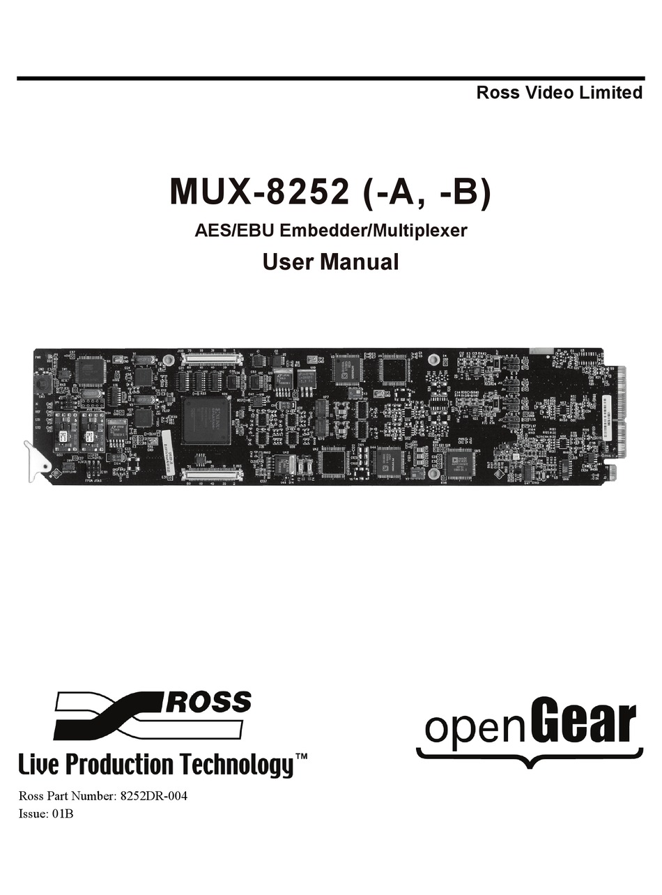ROSS OPENGEAR MUX8252 USER MANUAL Pdf Download ManualsLib