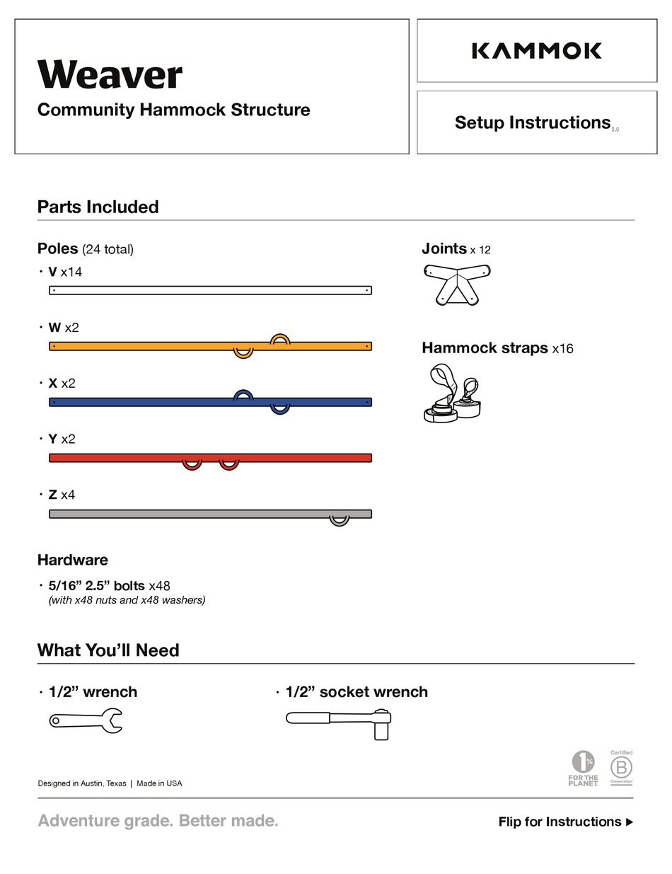 KAMMOK WEAVER SETUP INSTRUCTIONS Pdf Download ManualsLib