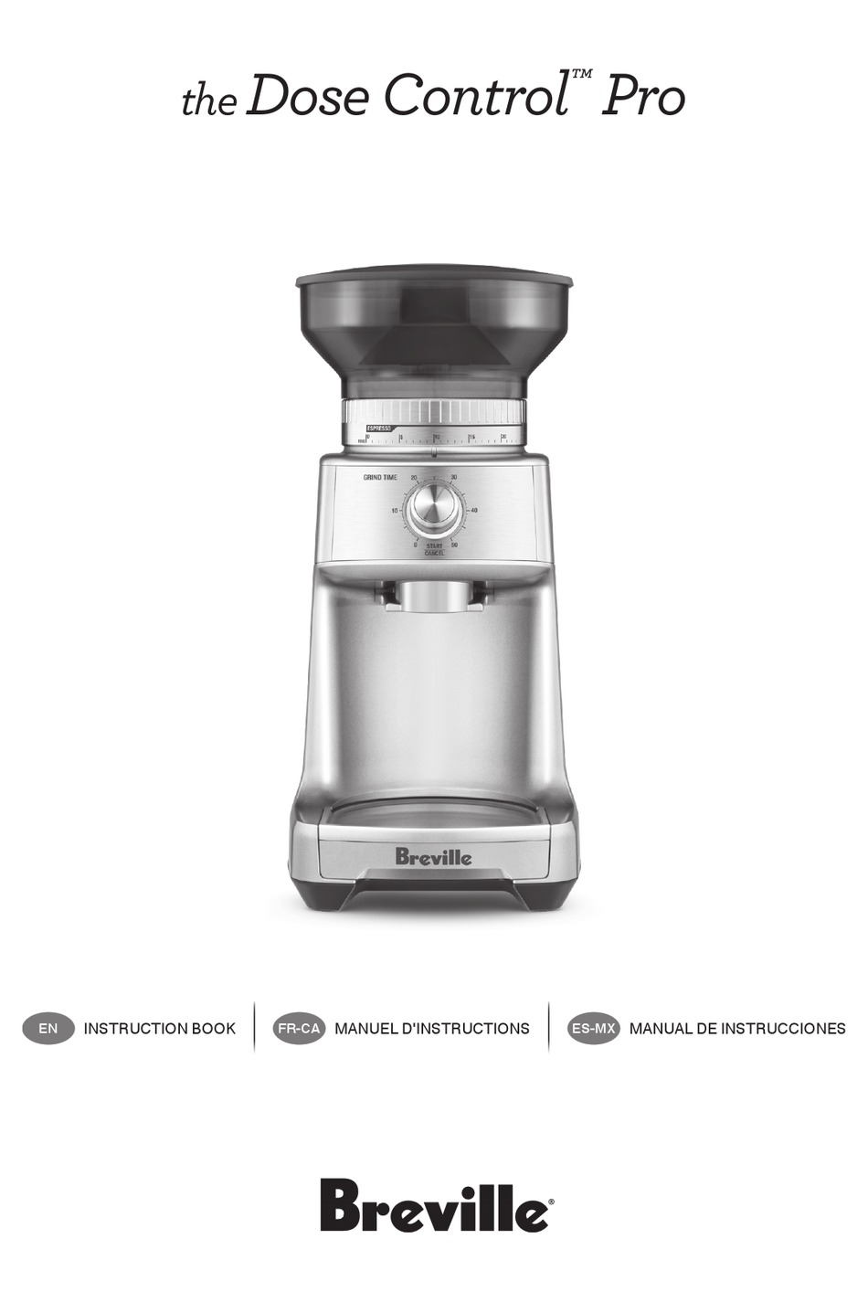 BREVILLE DOSE CONTROL PRO BCG600SILUSC INSTRUCTION BOOK Pdf Download
