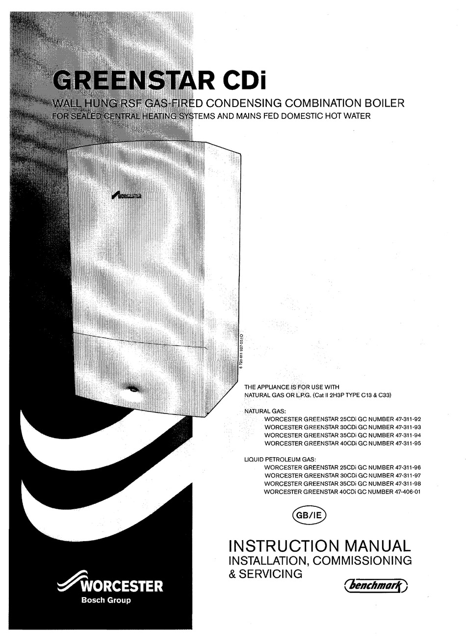 BOSCH WORCESTER GREENSTAR 25CDI INSTRUCTION MANUAL Pdf Download