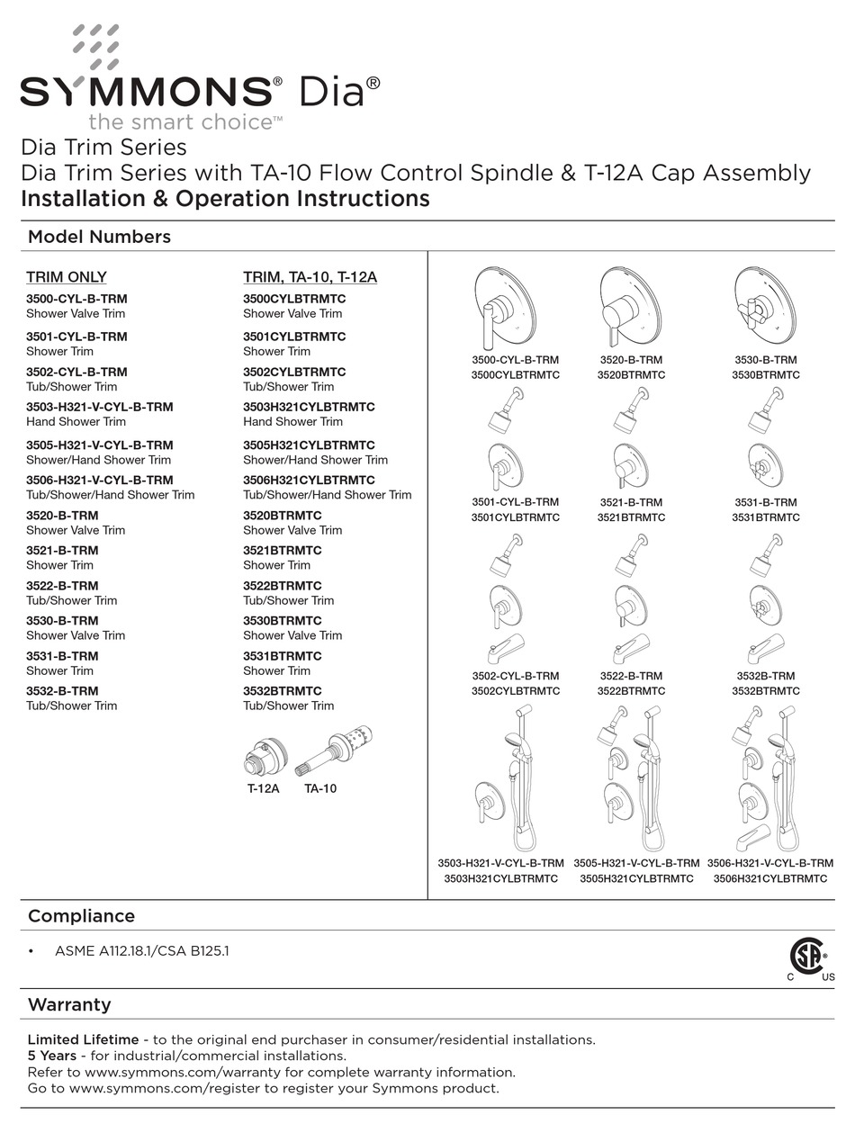 SYMMONS DIA 3500-CYL-B-TRM INSTALLATION & OPERATION INSTRUCTIONS Pdf ...