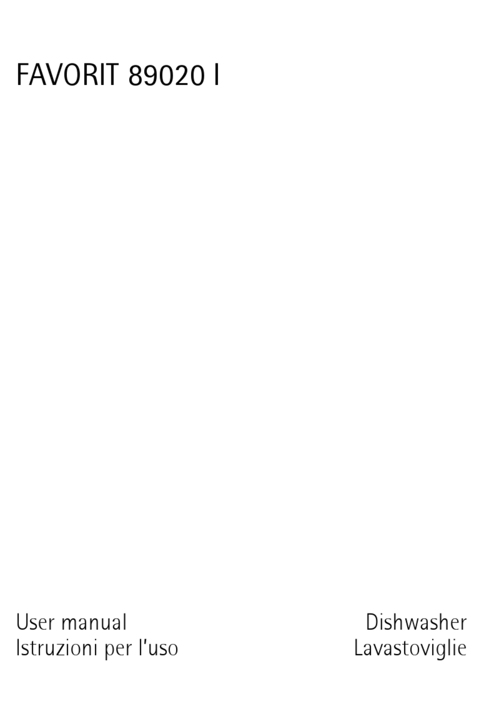 AEG FAVORIT 89020 I USER MANUAL Pdf Download ManualsLib