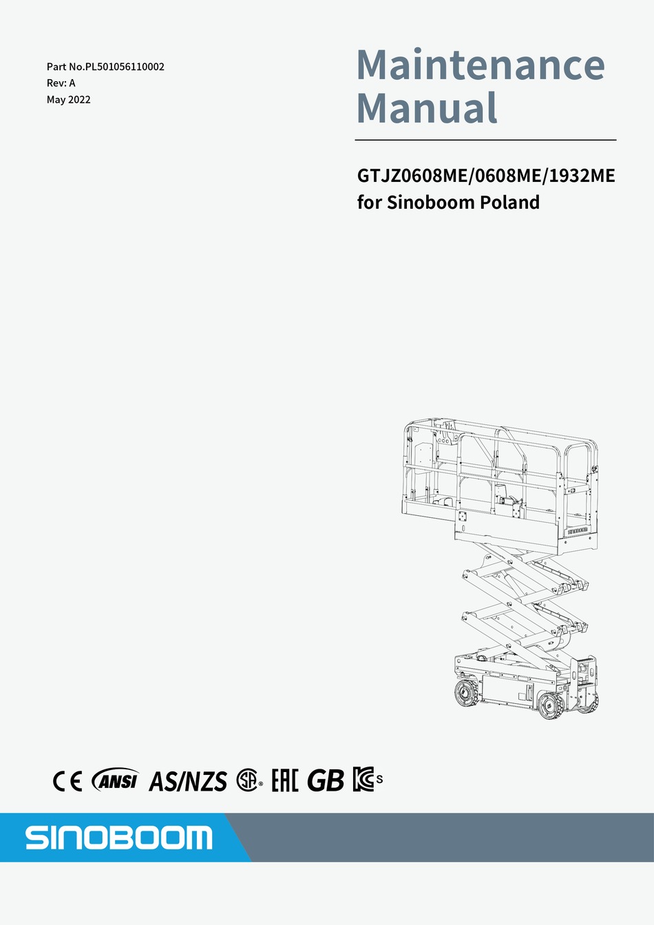 SINOBOOM GTJZ1932ME MAINTENANCE MANUAL Pdf Download | ManualsLib