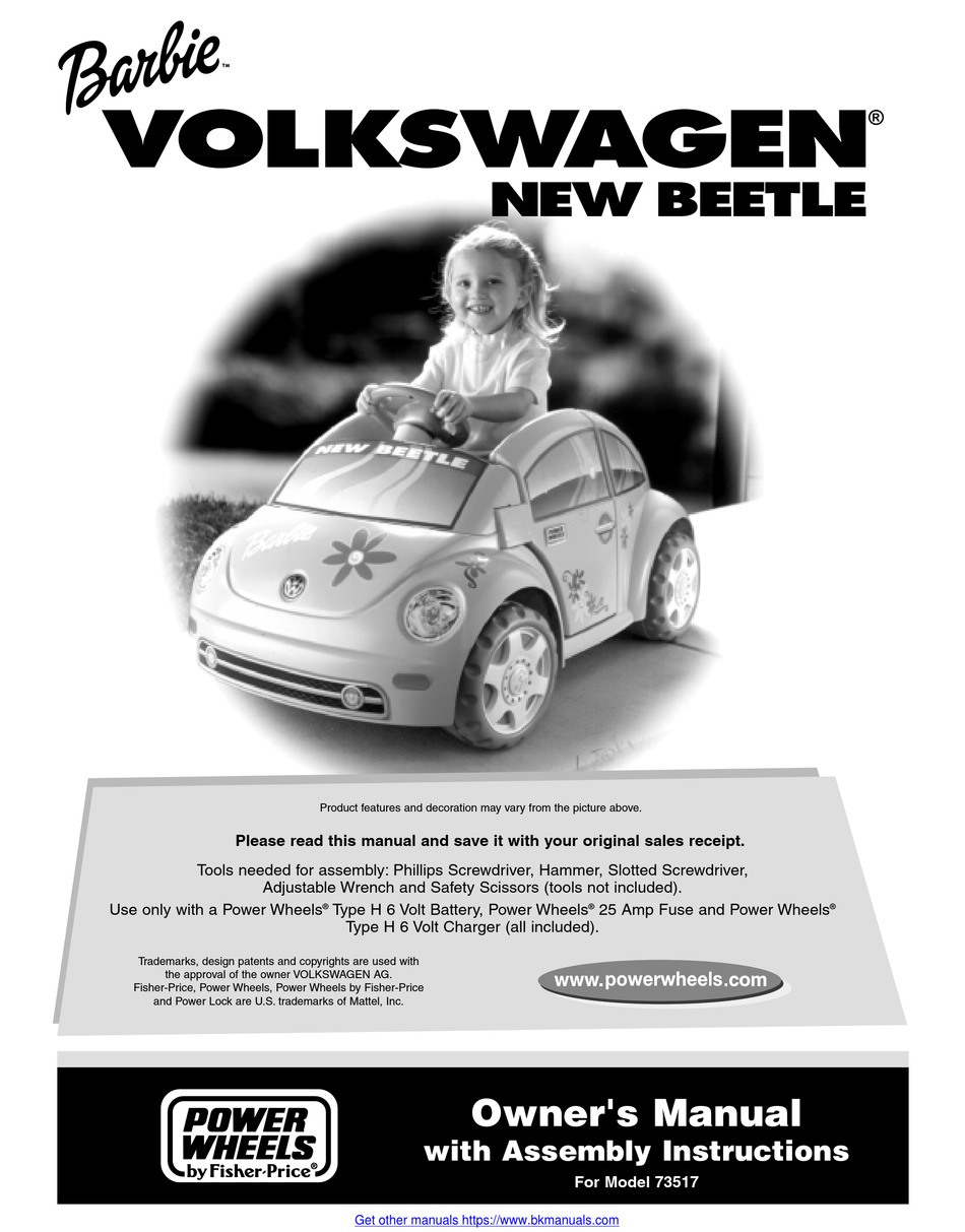 FISHERPRICE POWER WHEELS BARBIE VOLKSWAGEN NEW BEETLE OWNER