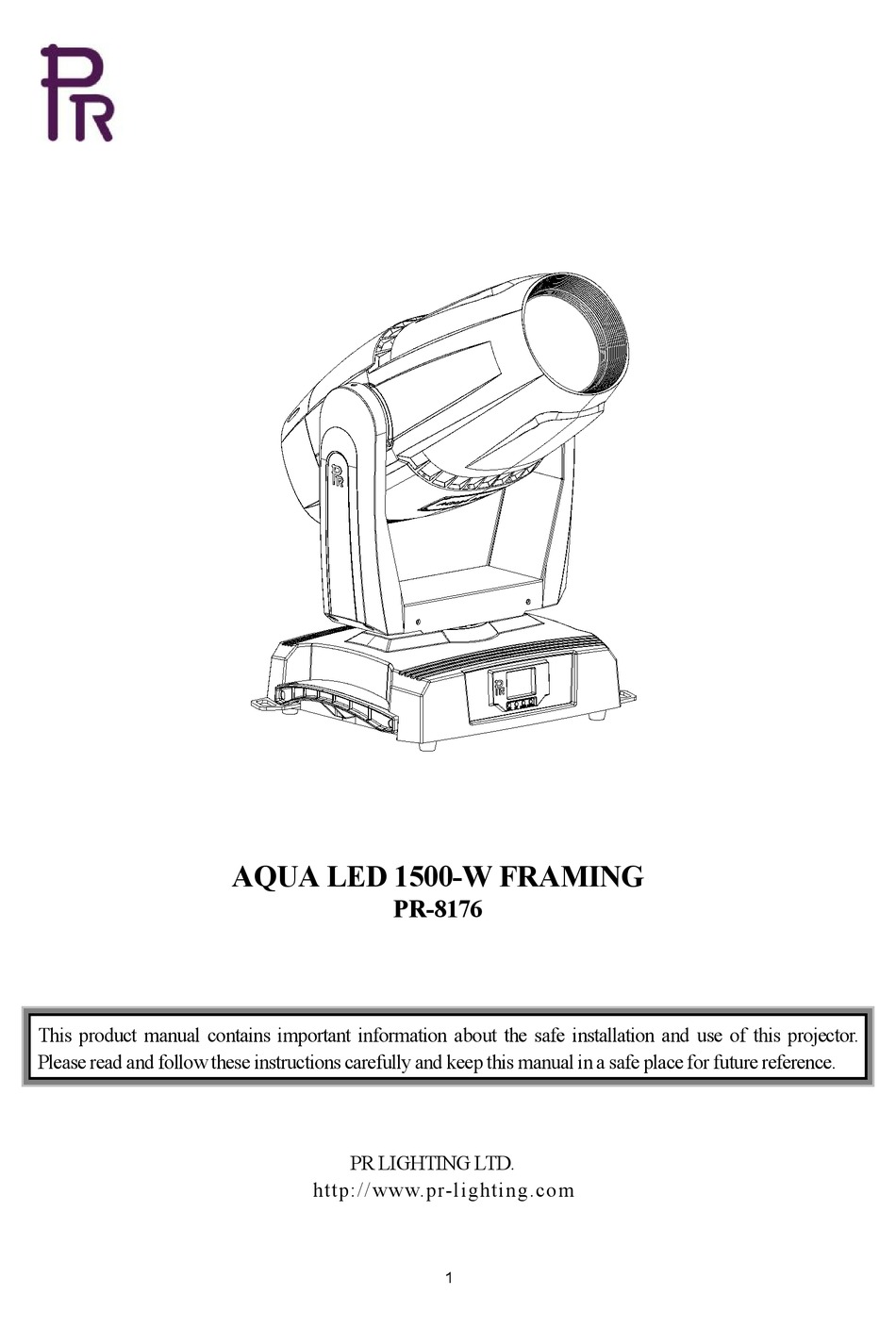 PR LIGHTING AQUA LED 1500W FRAMING MANUAL Pdf Download ManualsLib