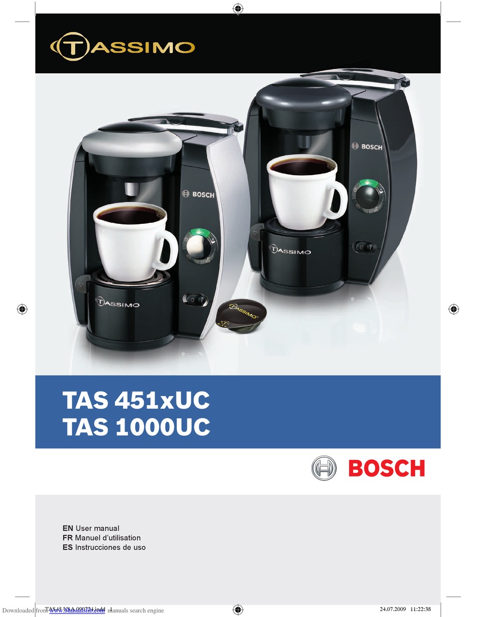 Bosch Tassimo Tas Uc Series User Manual Pdf Download Manualslib