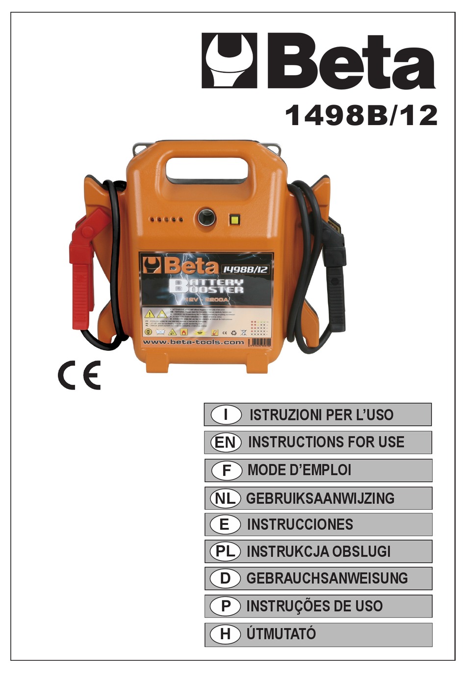 BETA 1498B/12 INSTRUCTIONS FOR USE MANUAL Pdf Download | ManualsLib