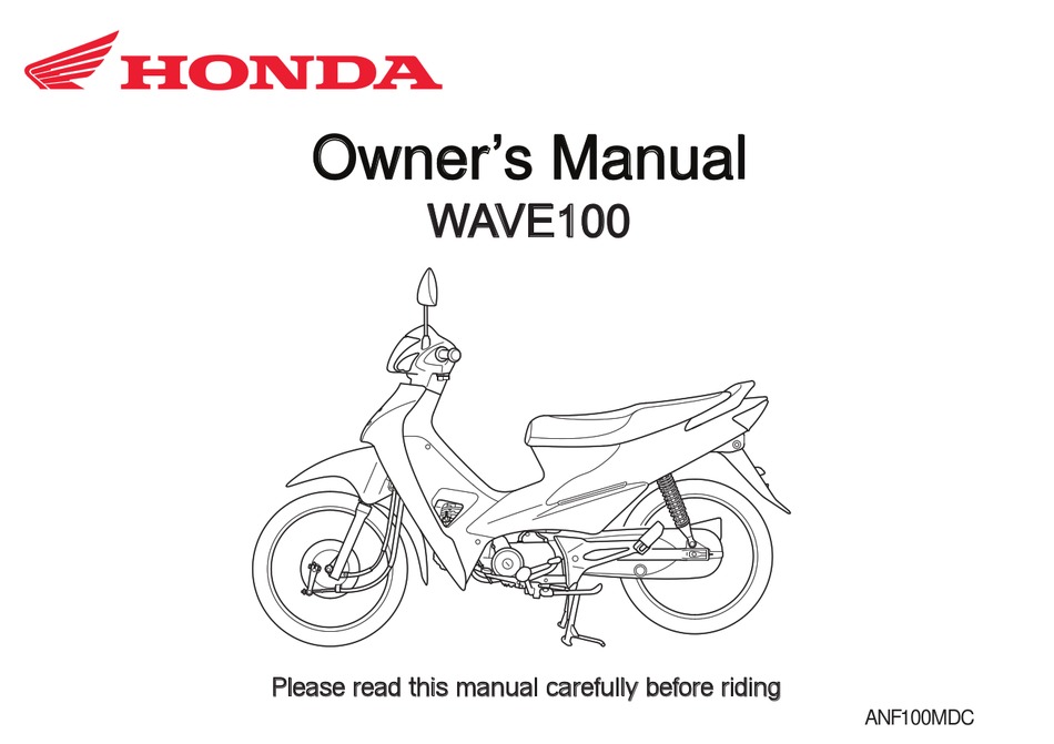 HONDA WAVE100 OWNER'S MANUAL Pdf Download | ManualsLib
