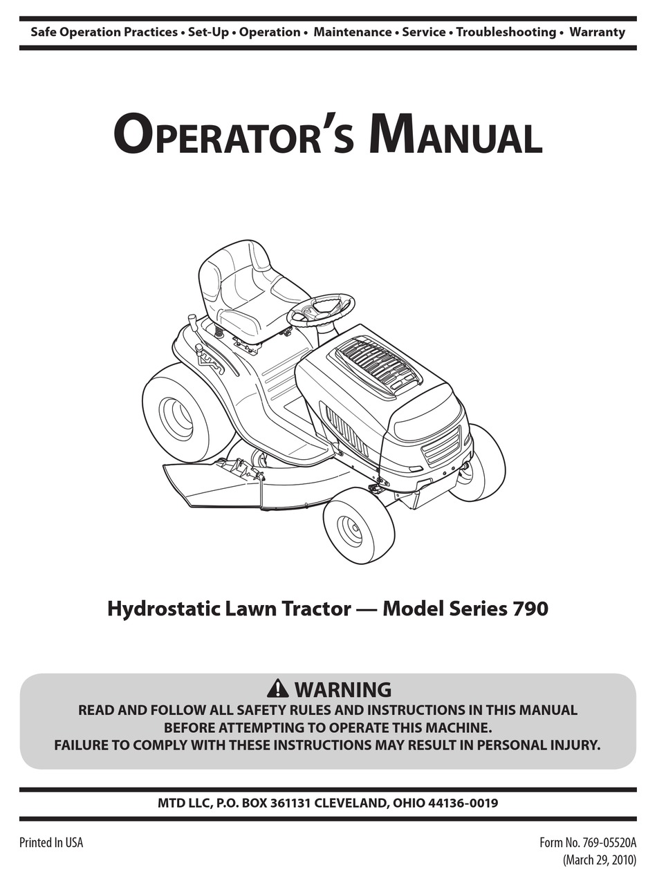 MTD 13AJ795S004 OPERATOR'S MANUAL Pdf Download | ManualsLib