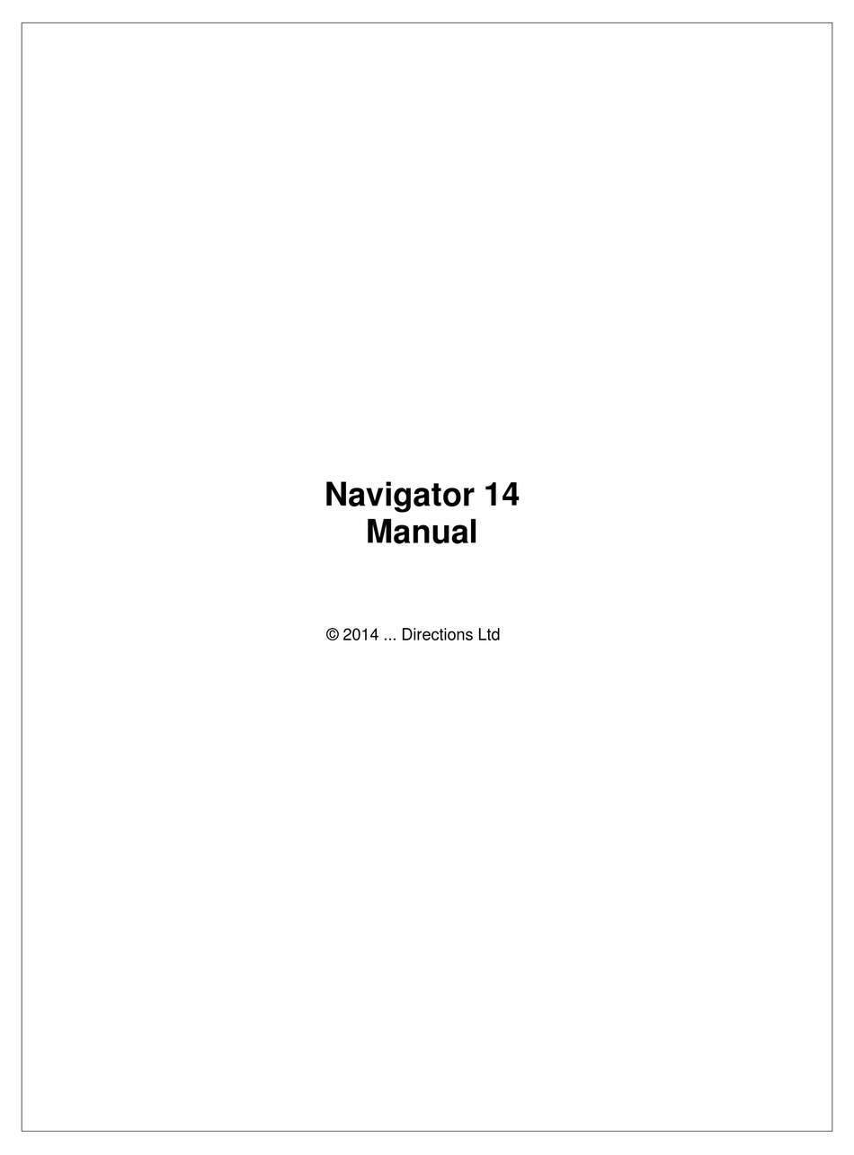 DIRECTIONS NAVIGATOR 14 MANUAL Pdf Download | ManualsLib