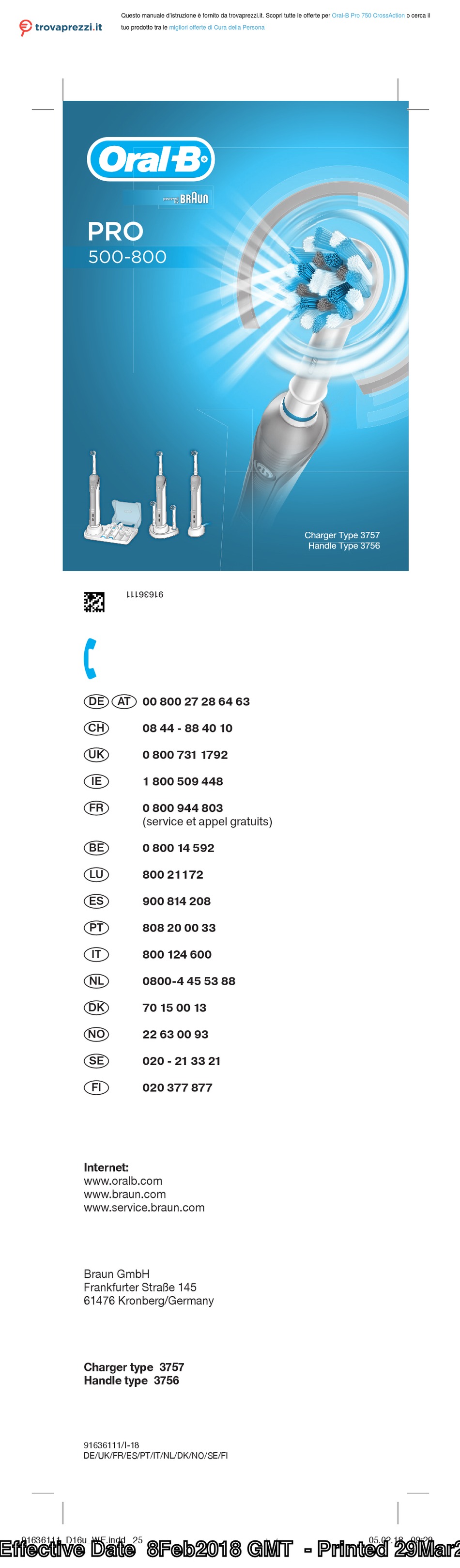 BRAUN ORAL-B PRO 750 INSTRUCTIONS MANUAL Pdf Download | ManualsLib