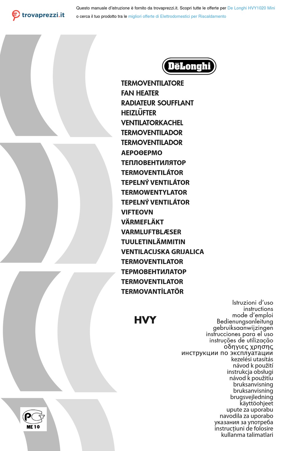 DELONGHI HVY1020 MINI INSTRUCTIONS MANUAL Pdf Download ManualsLib