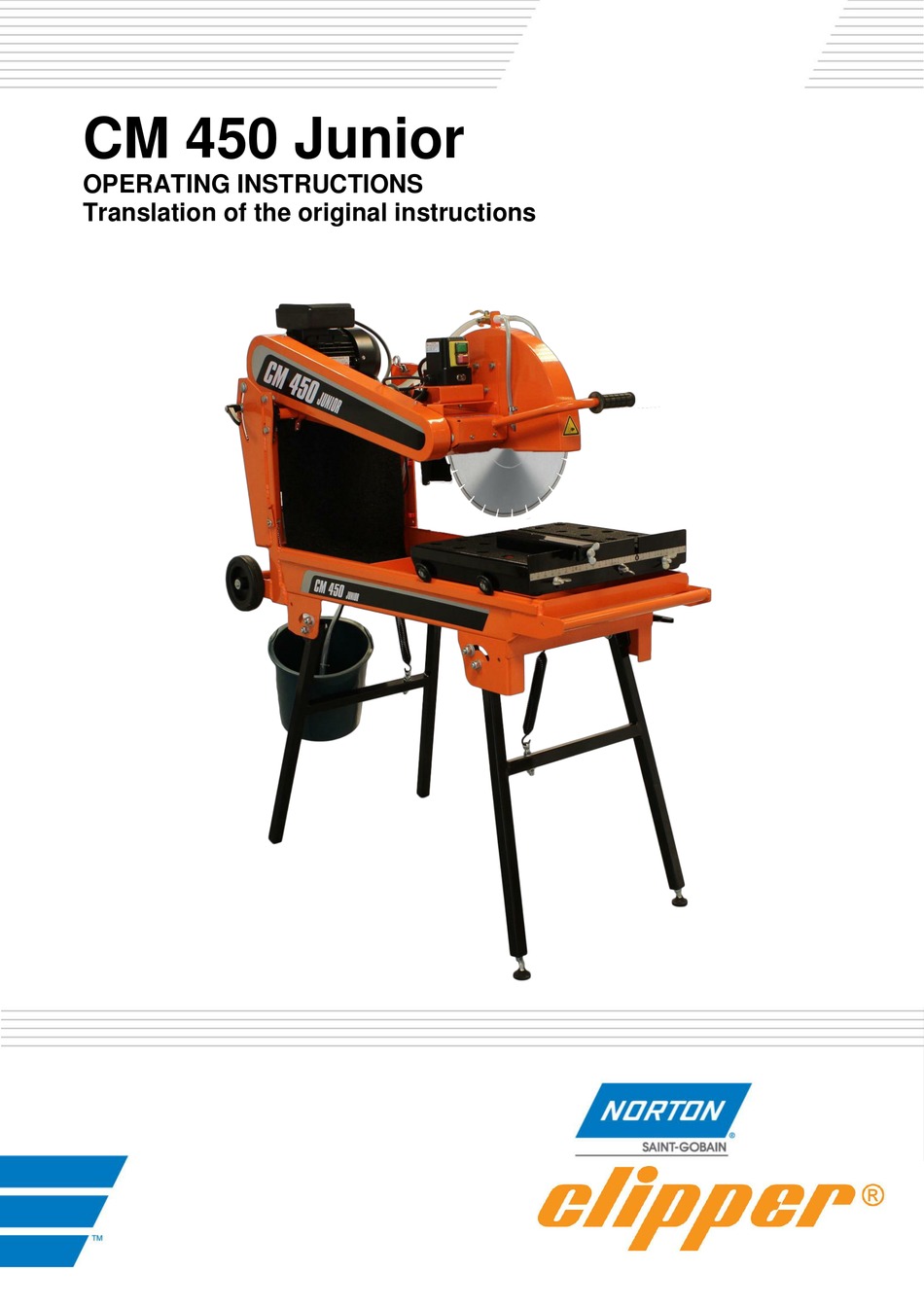 NORTON CLIPPER CM 450 JUNIOR OPERATING INSTRUCTIONS MANUAL Pdf Download
