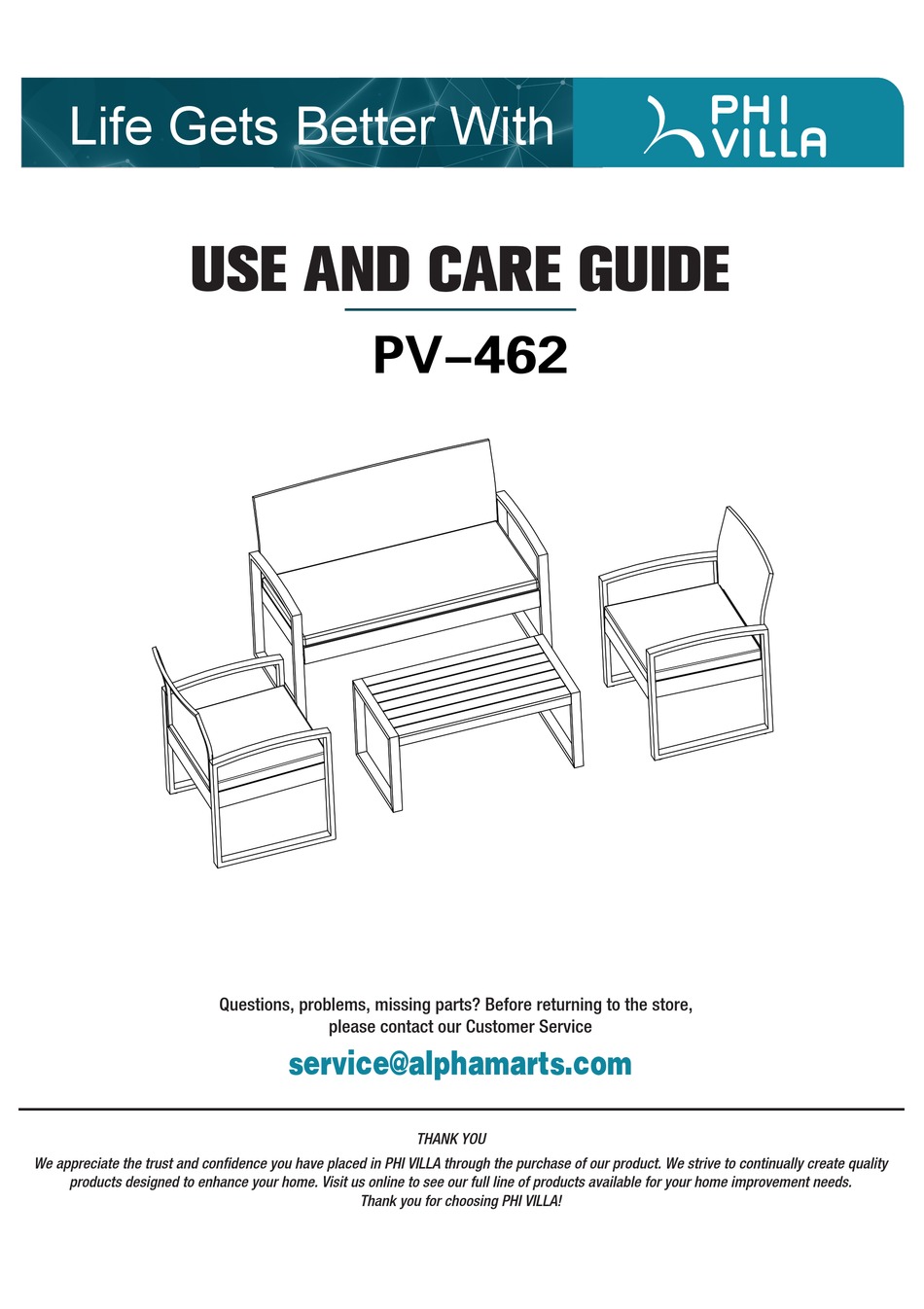 PHI VILLA PV462 USE AND CARE MANUAL Pdf Download ManualsLib