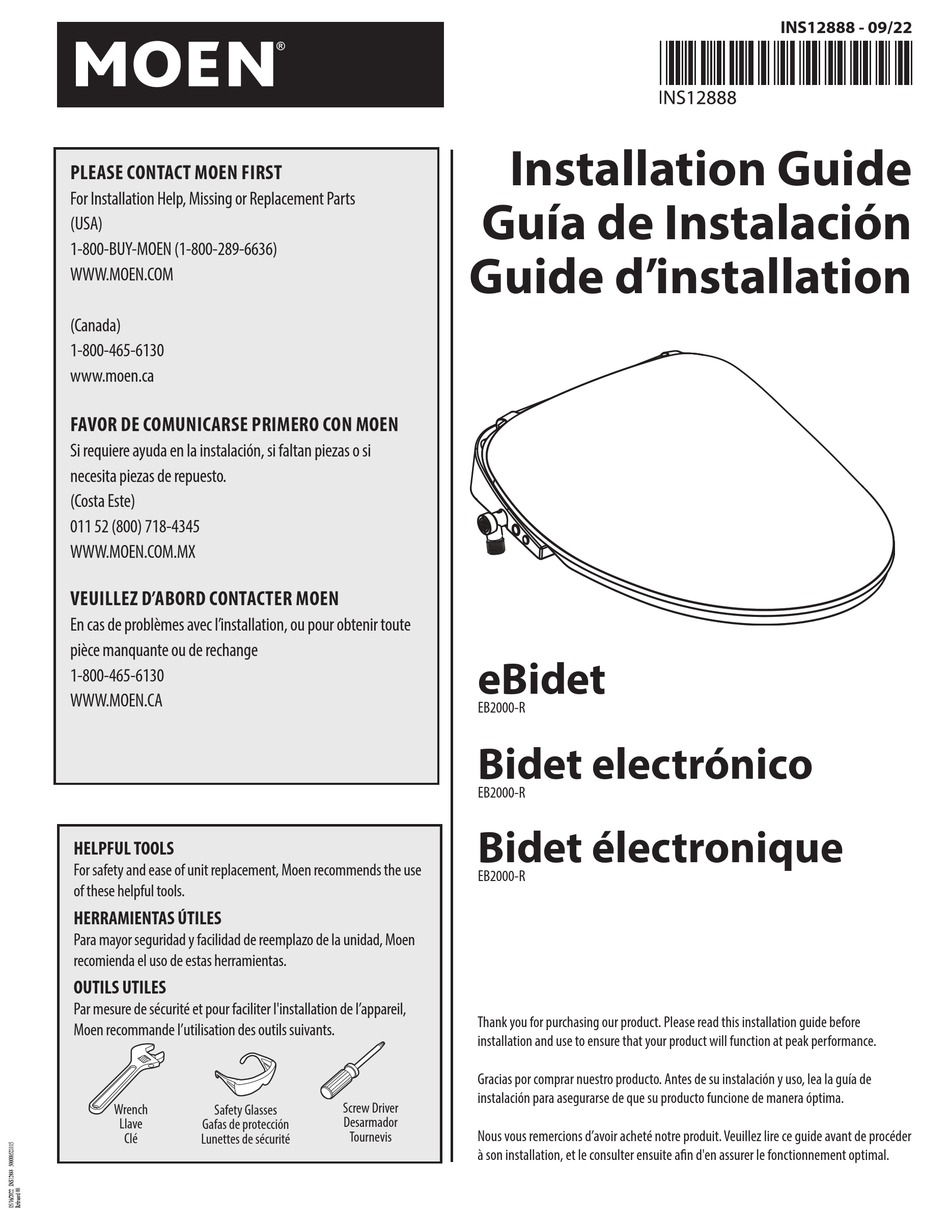 MOEN EB2000R INSTALLATION MANUAL Pdf Download ManualsLib