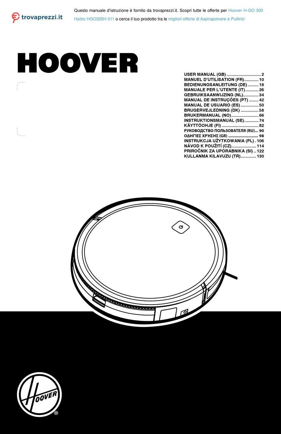 HOOVER HGO320H 011 USER MANUAL Pdf Download ManualsLib