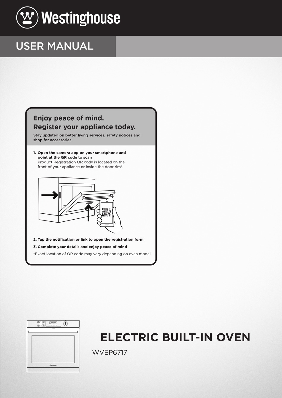 WESTINGHOUSE WVEP6717 USER MANUAL Pdf Download | ManualsLib