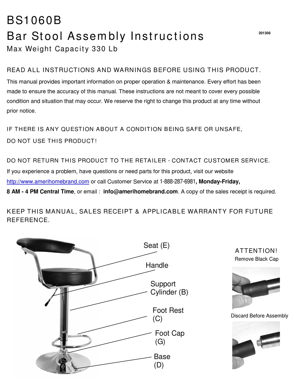 AMERIHOME BS1060B ASSEMBLY INSTRUCTIONS Pdf Download ManualsLib