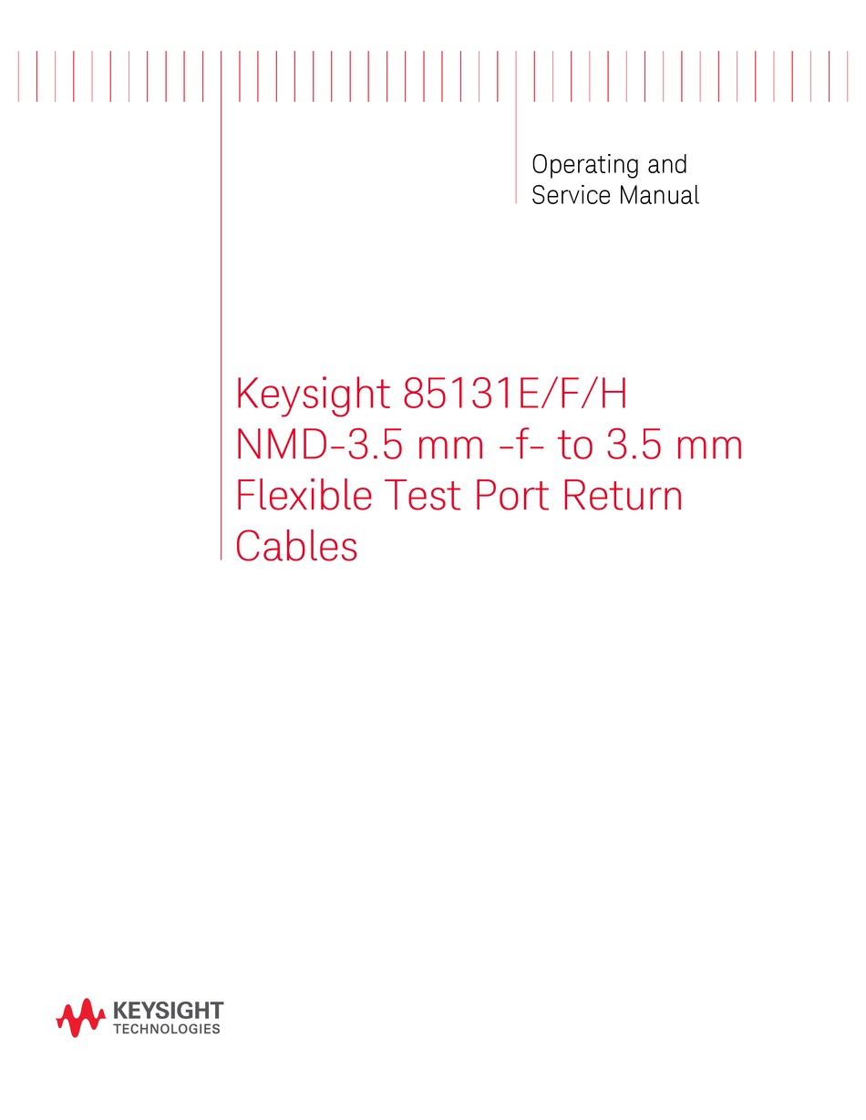 KEYSIGHT TECHNOLOGIES 85131F OPERATING AND SERVICE MANUAL Pdf Download