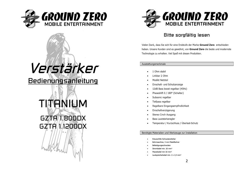 GROUND ZERO TITANIUM GZTA 1.1200DX OWNER'S MANUAL Pdf Download ManualsLib