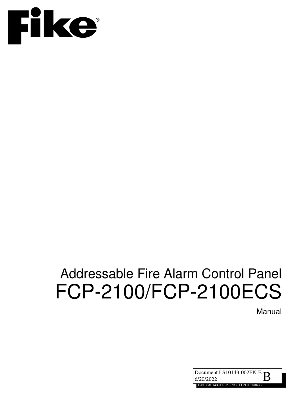 FIKE FCP-2100ECS MANUAL Pdf Download | ManualsLib