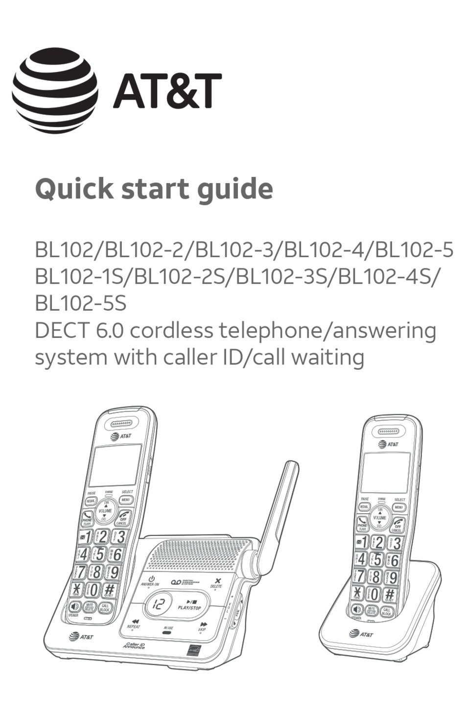 AT&T BL102-1S QUICK START MANUAL Pdf Download | ManualsLib