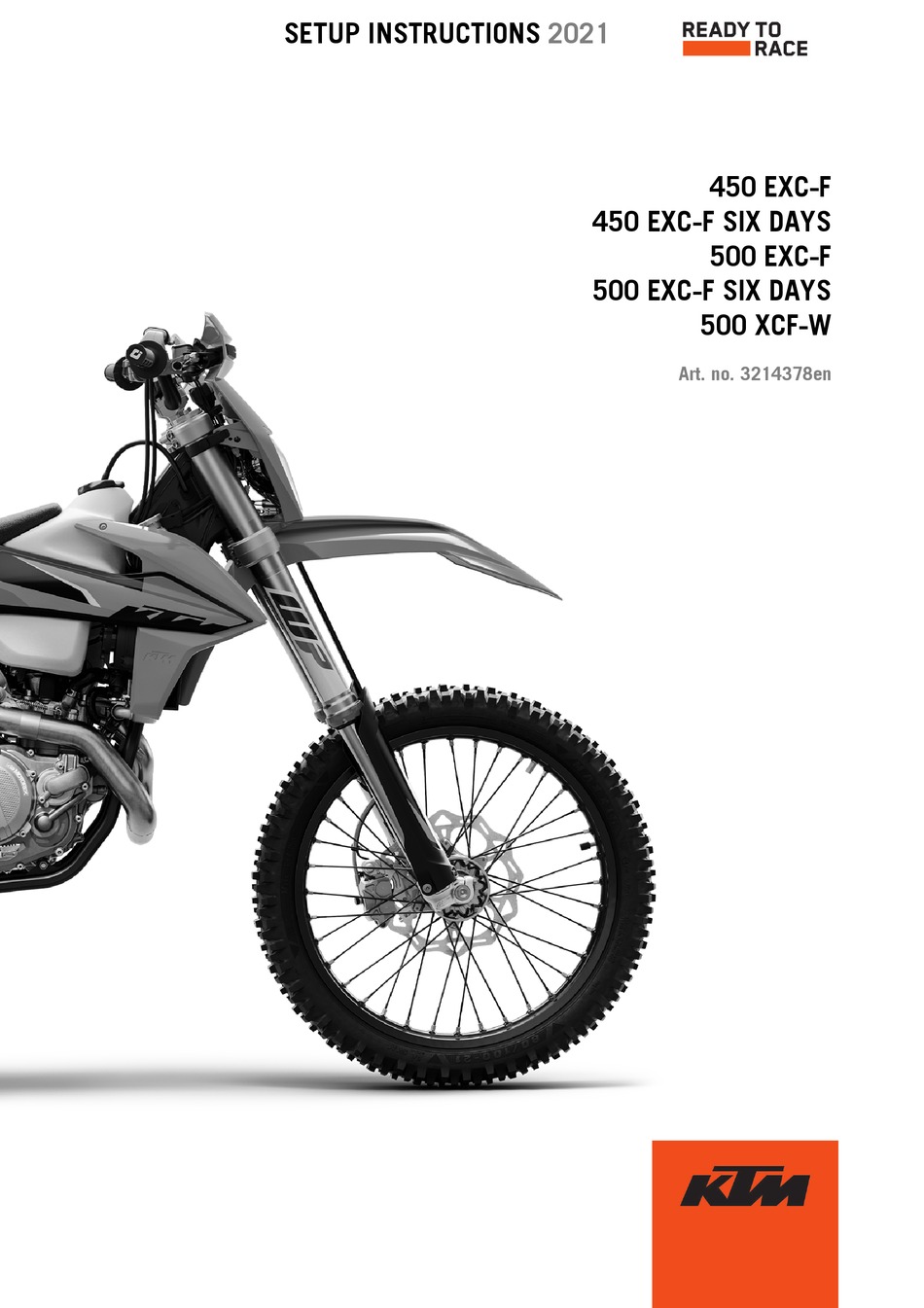 KTM 450 EXC-F 2021 SETUP INSTRUCTIONS Pdf Download | ManualsLib