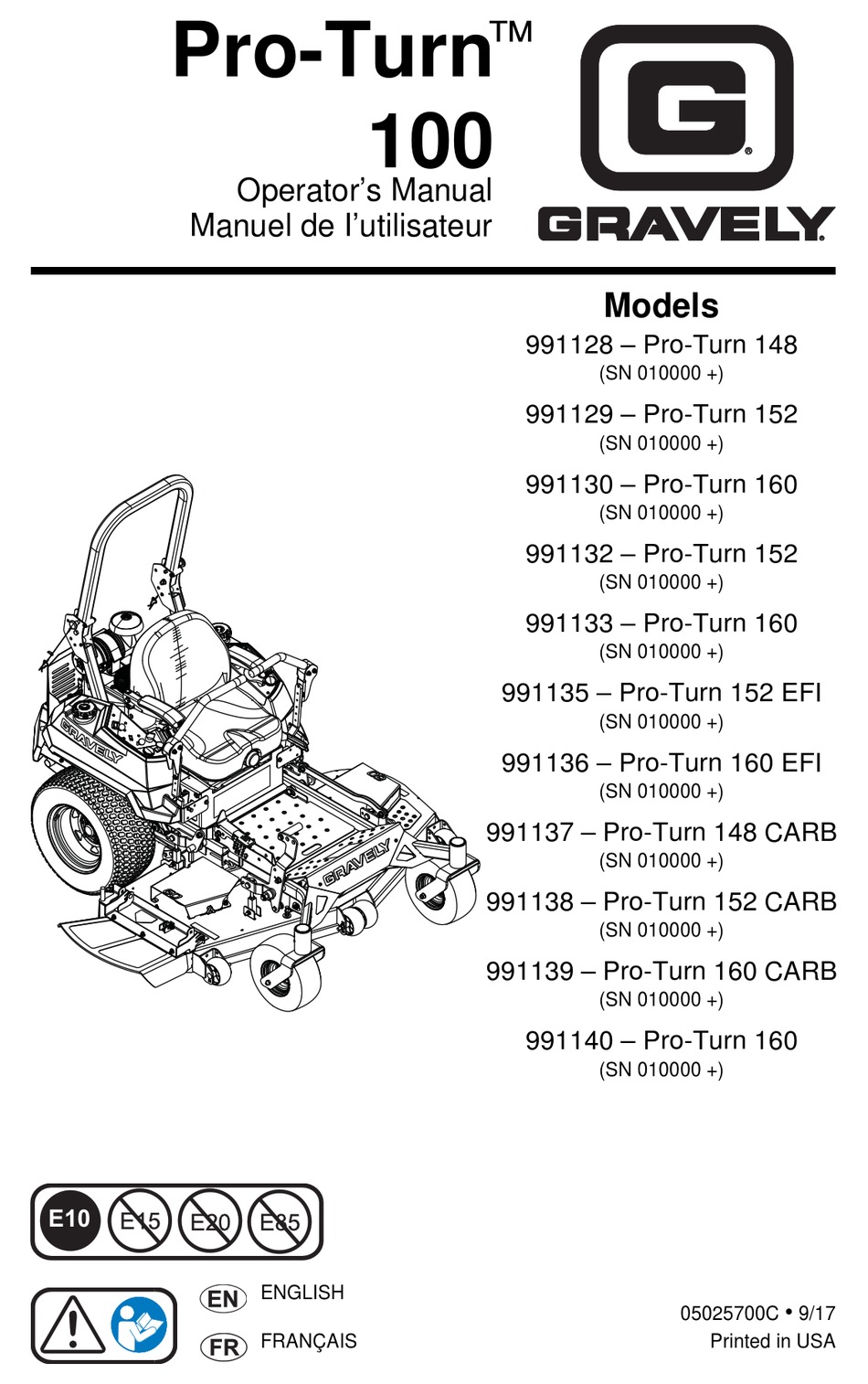 GRAVELY PROTURN 148 OPERATOR
