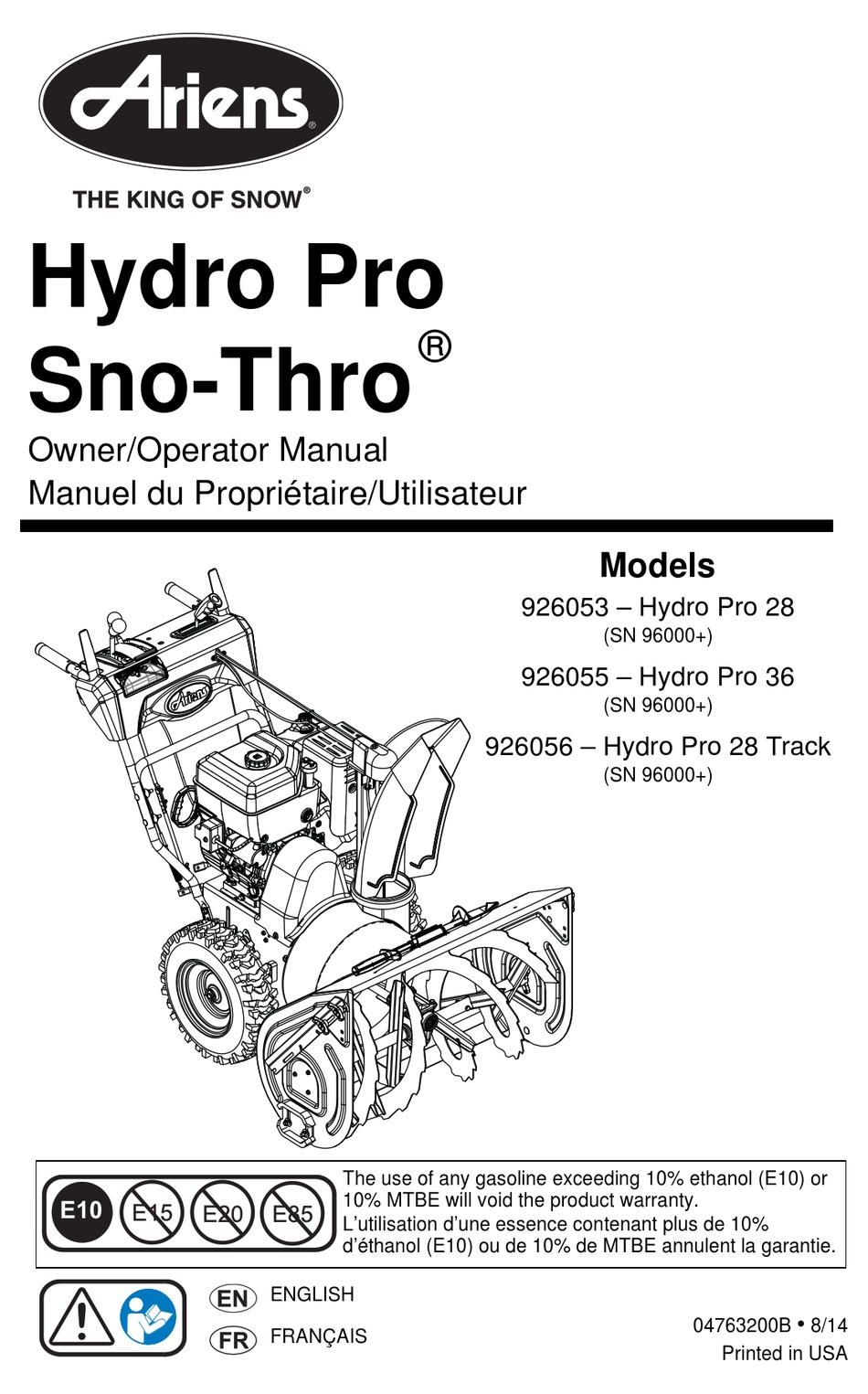 ARIENS HYDRO PRO 28 OWNER