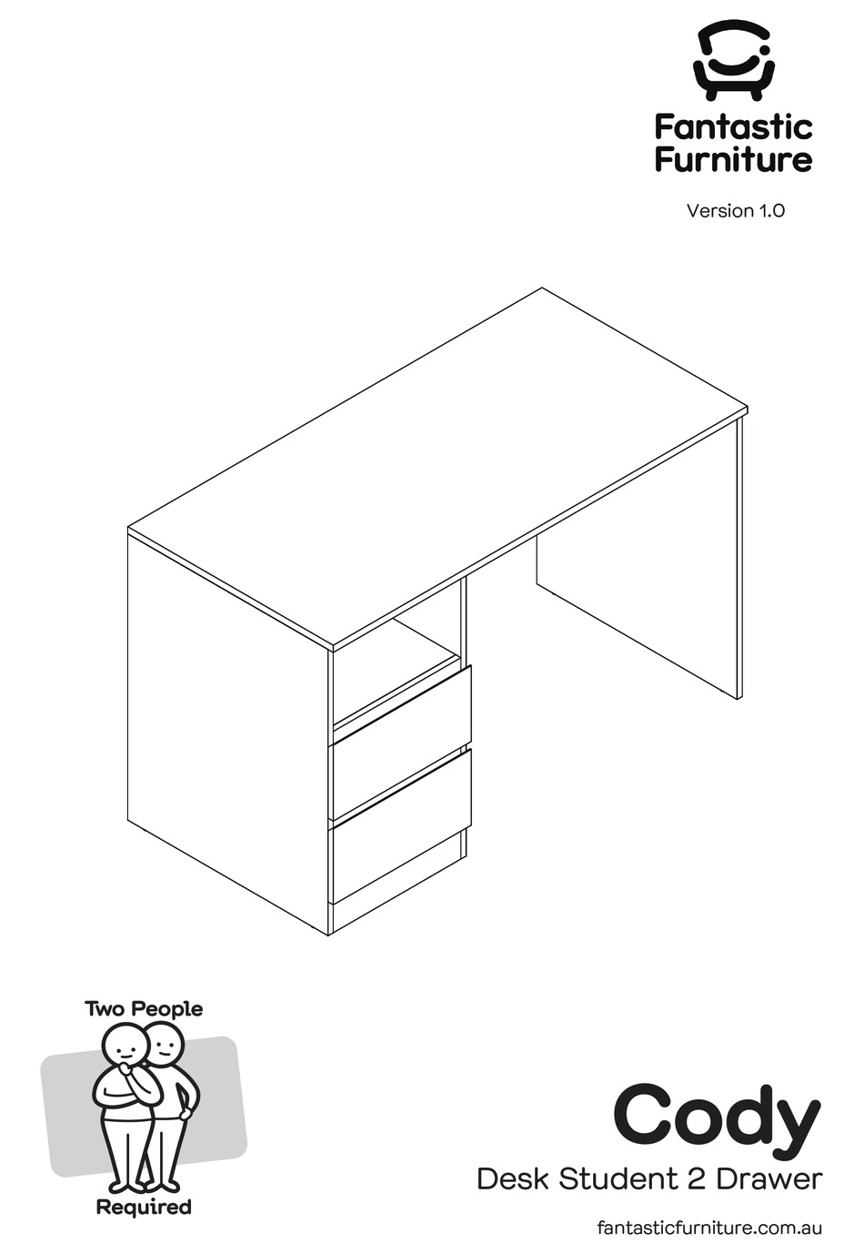 FANTASTIC FURNITURE CODY DESK STUDENT 2 DRAWER MANUAL Pdf Download