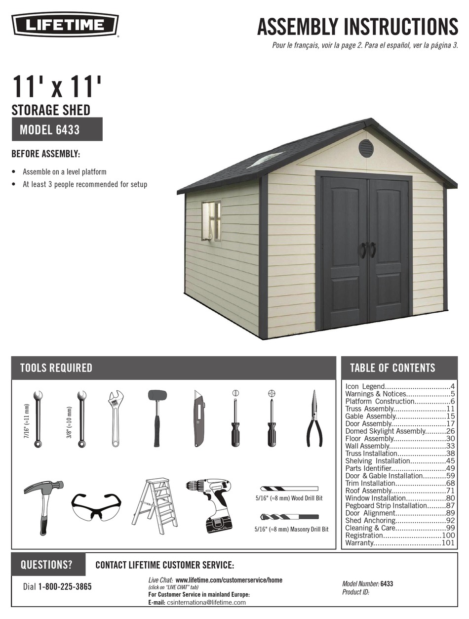LIFETIME 6433 ASSEMBLY INSTRUCTIONS MANUAL Pdf Download ManualsLib