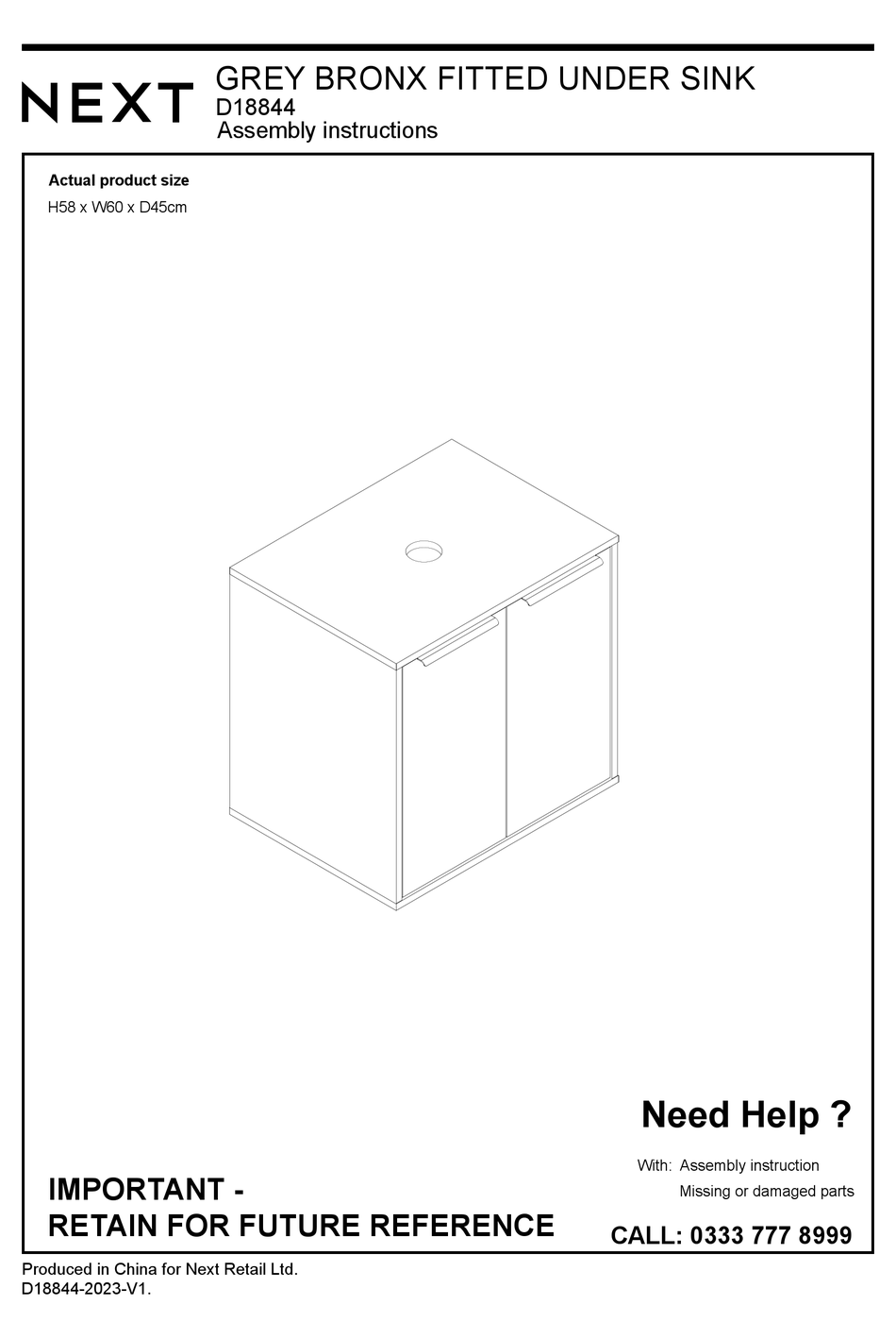 NEXT BRONX D18844 ASSEMBLY INSTRUCTIONS MANUAL Pdf Download ManualsLib