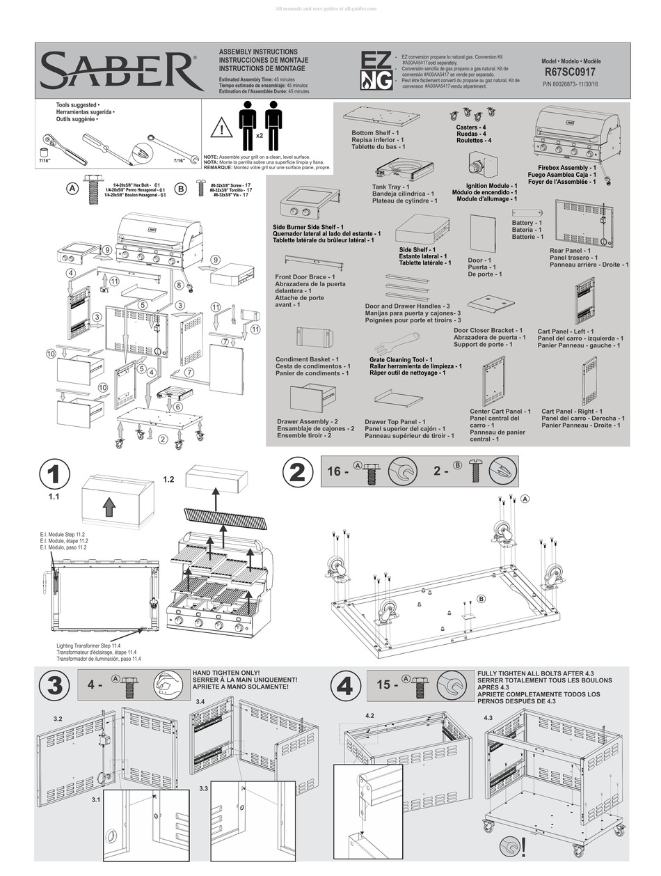 SABER COMPACT R67SC0917 ASSEMBLY INSTRUCTIONS Pdf Download ManualsLib
